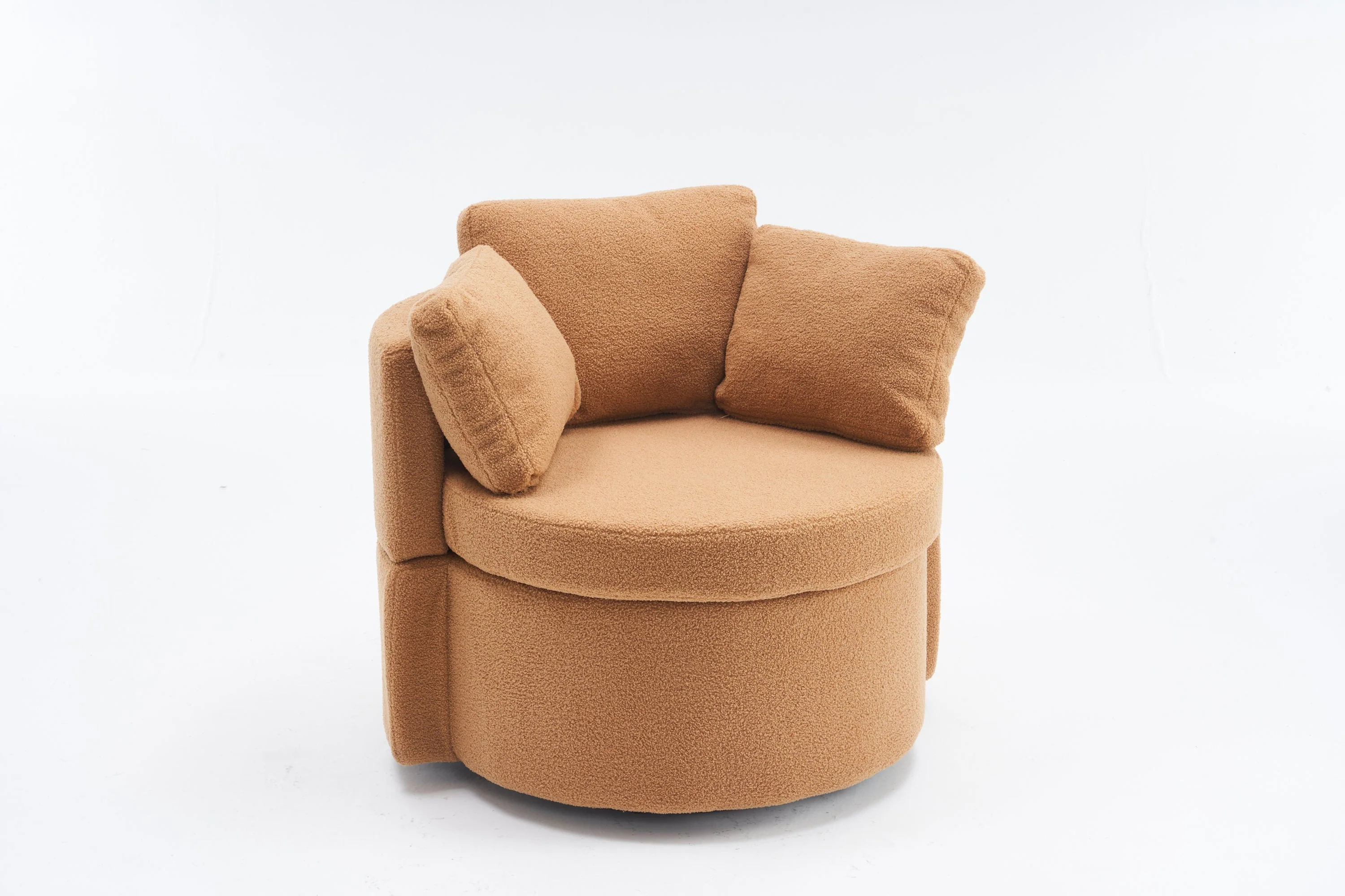 Teddy Fabric Swivel And Storage Chair With Back Cushion - Image 5