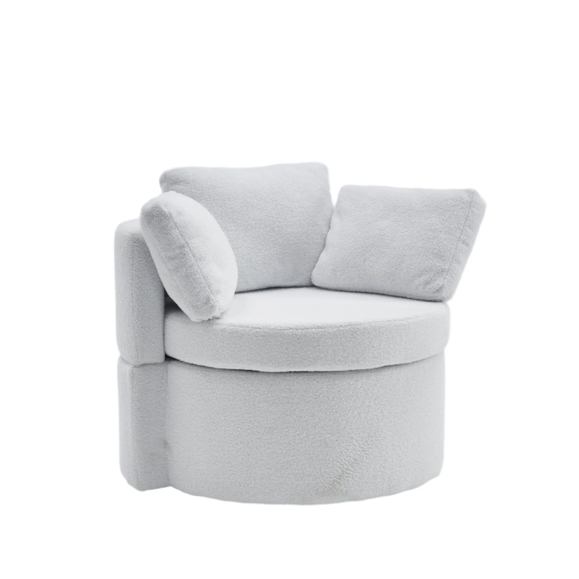 Teddy Fabric Swivel And Storage Chair With Back Cushion - Image 54