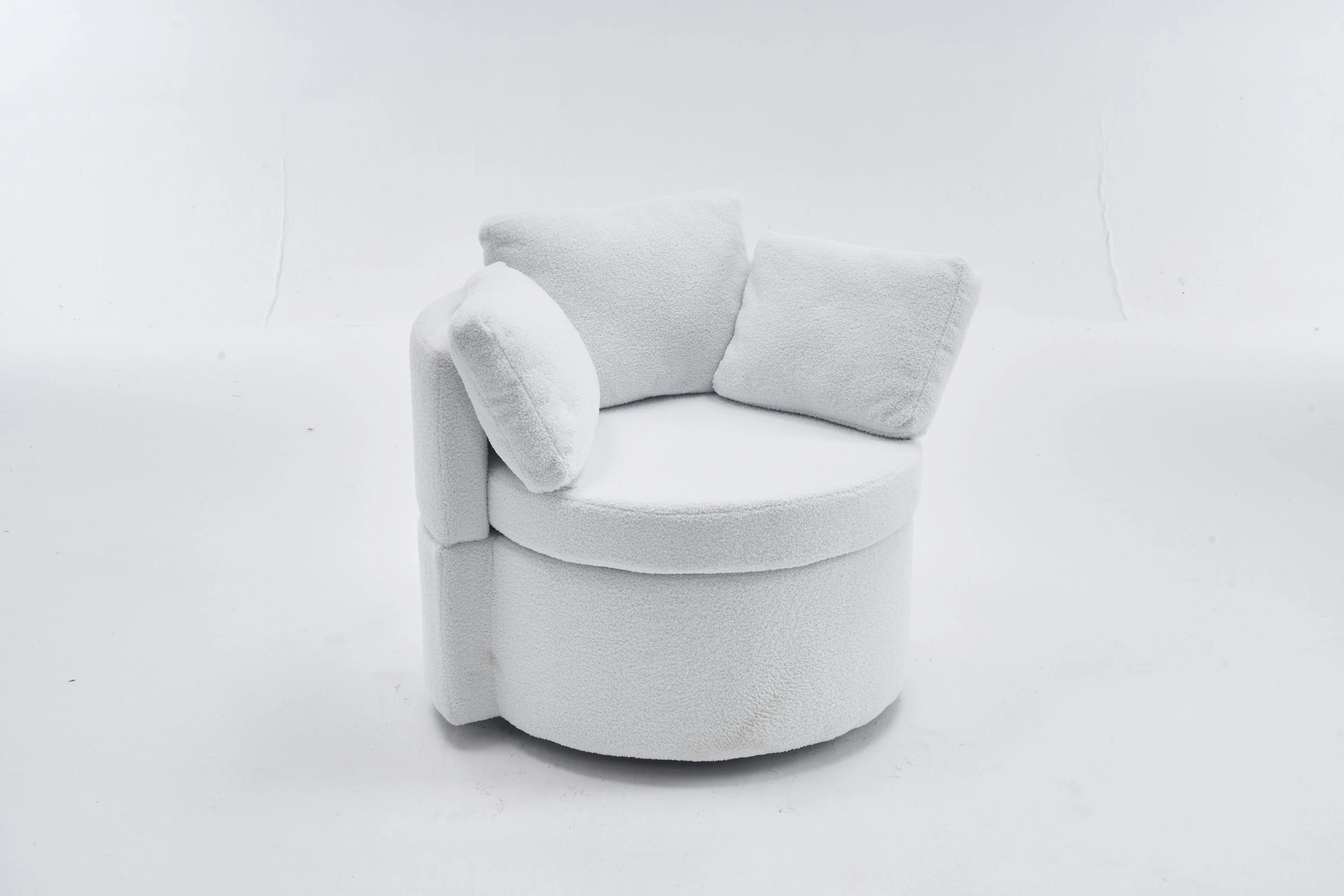 Teddy Fabric Swivel And Storage Chair With Back Cushion - Image 57