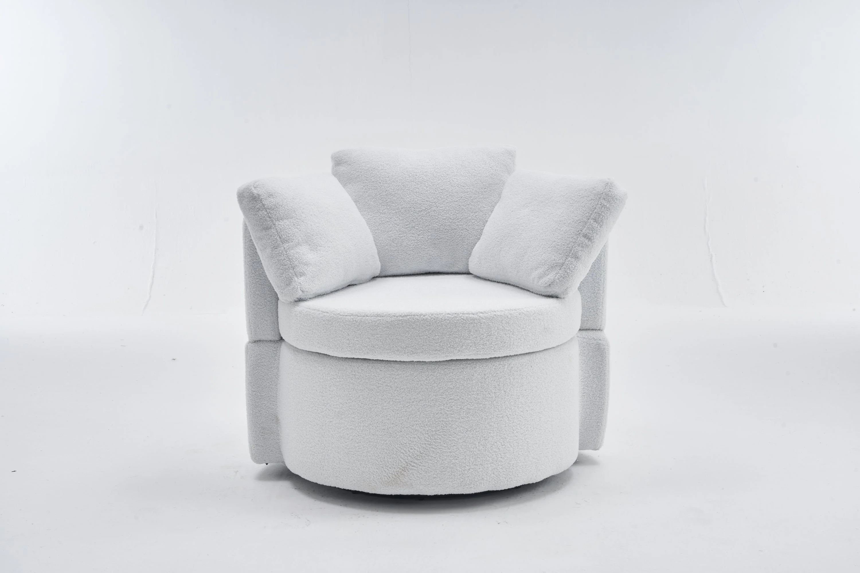 Teddy Fabric Swivel And Storage Chair With Back Cushion - Image 58