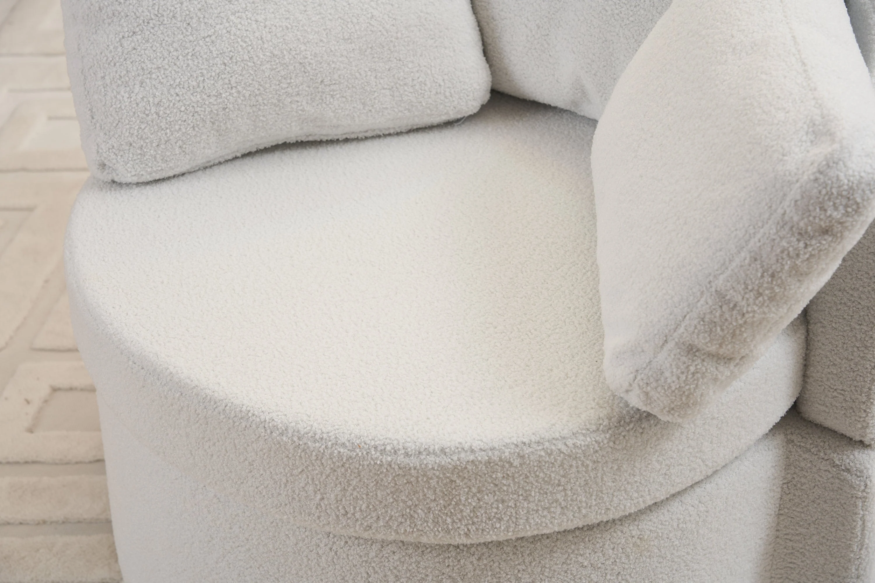 Teddy Fabric Swivel And Storage Chair With Back Cushion - Image 59