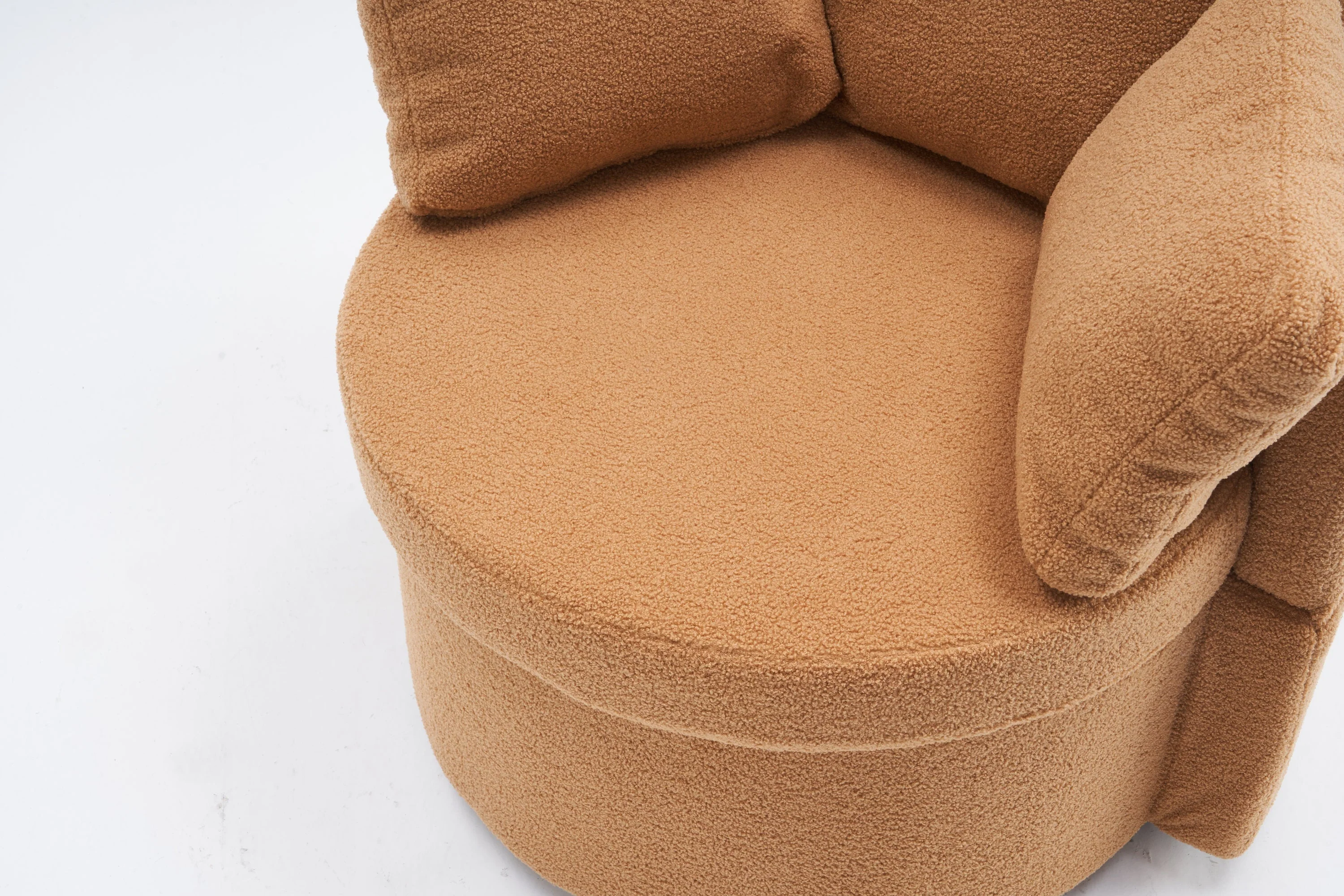 Teddy Fabric Swivel And Storage Chair With Back Cushion - Image 9