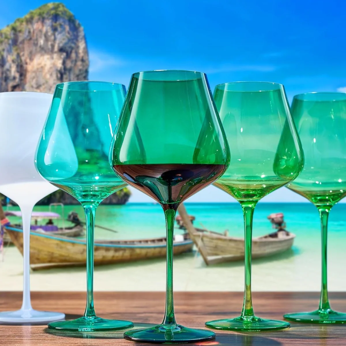 Thai Island Wine Glasses Set of 5 - Image 2