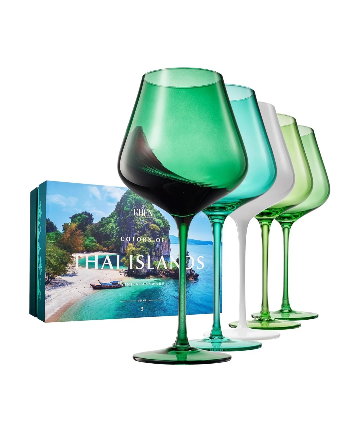 Thai Island Wine Glasses Set of 5 - Image 3