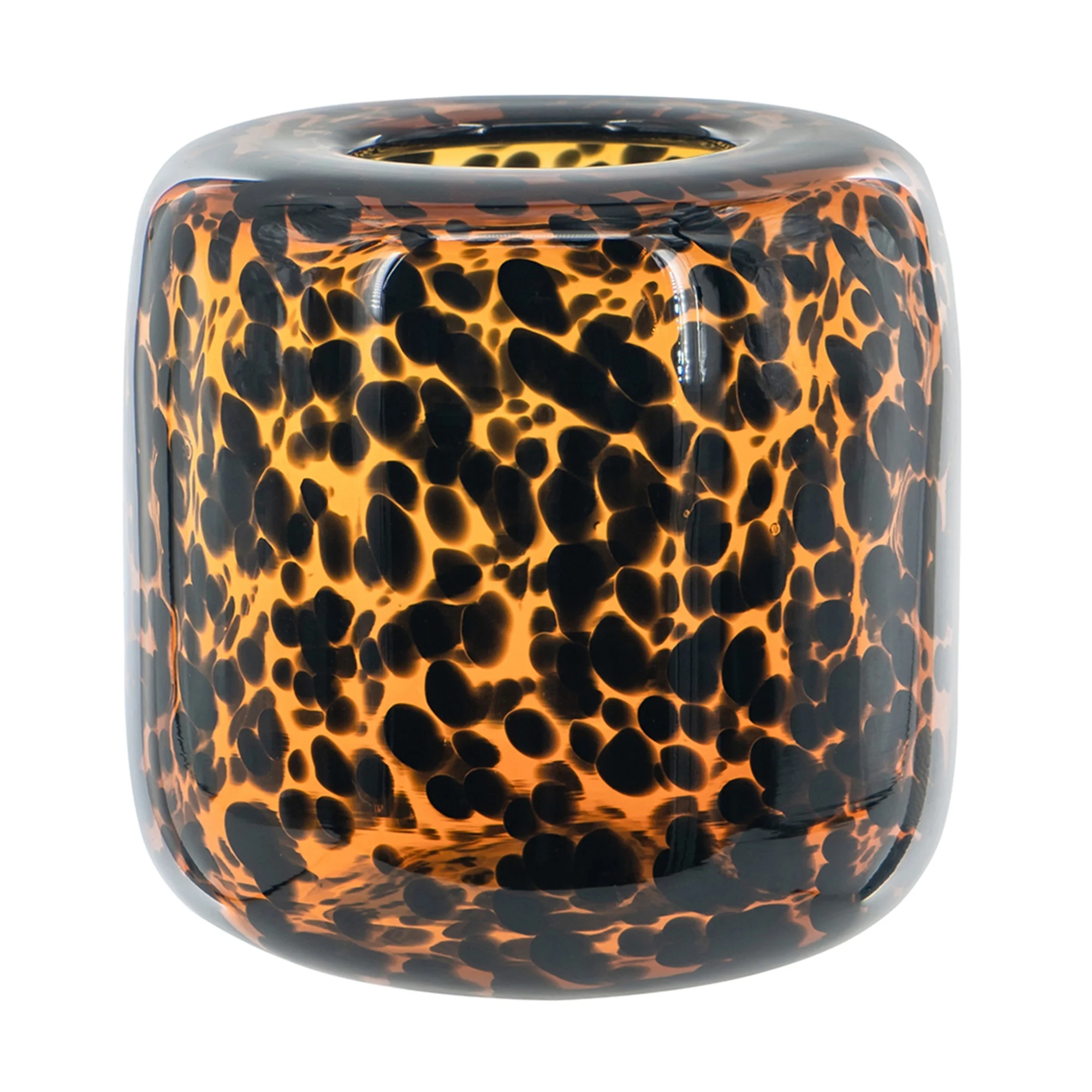 Tortoiseshell Amber Glass Vase, Short - Image 3