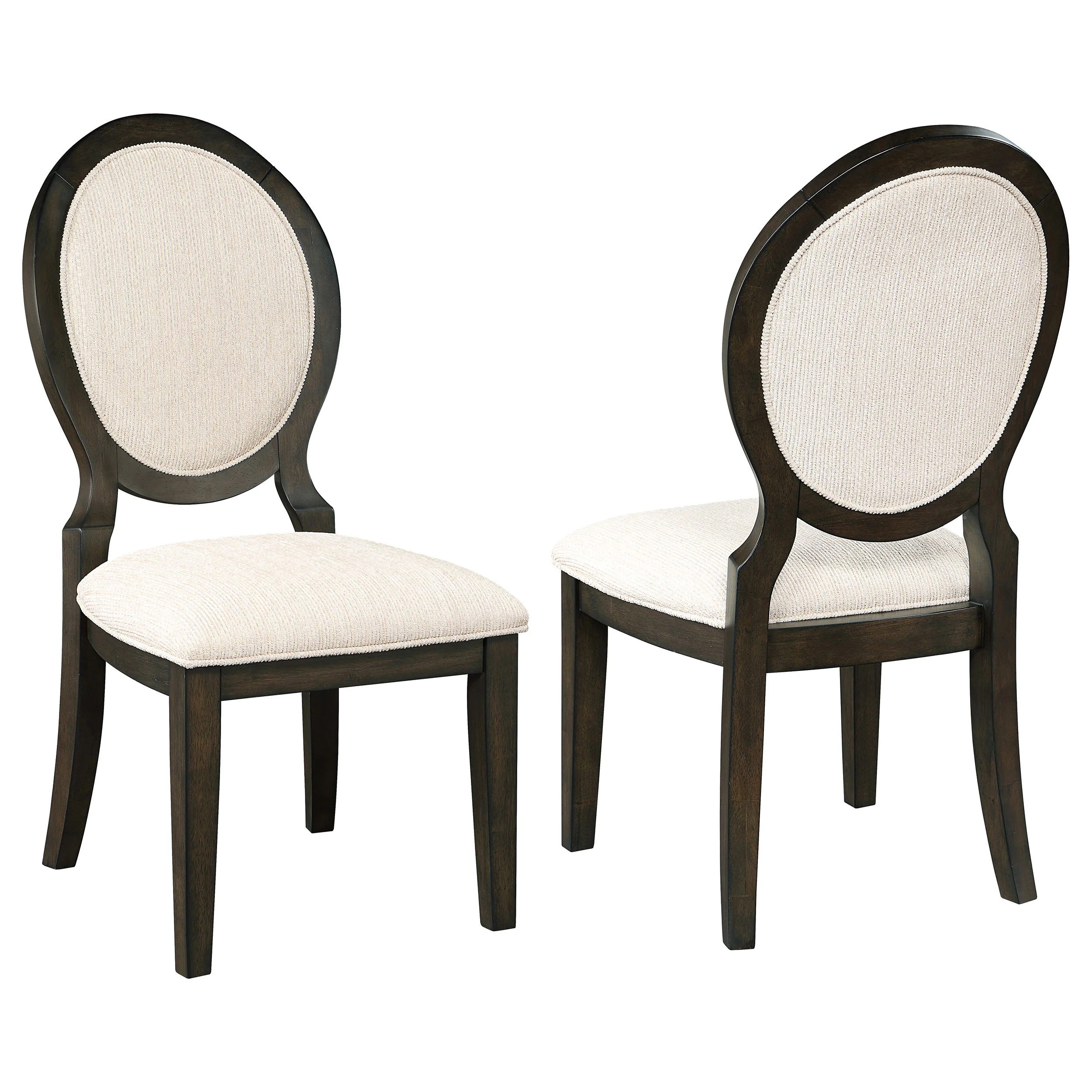 Transitional Oval Dining Chairs, Set of 2