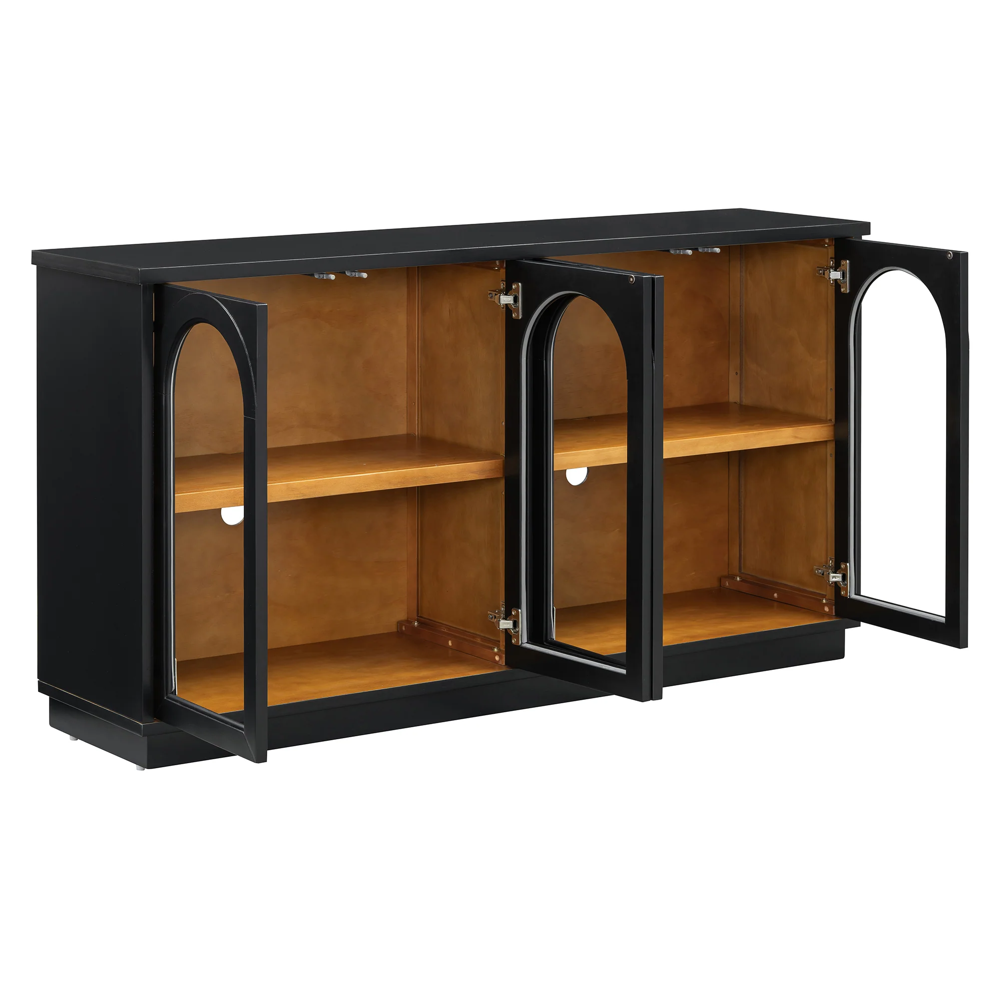 Arched Storage Cabinet with Glass Doors - Image 10