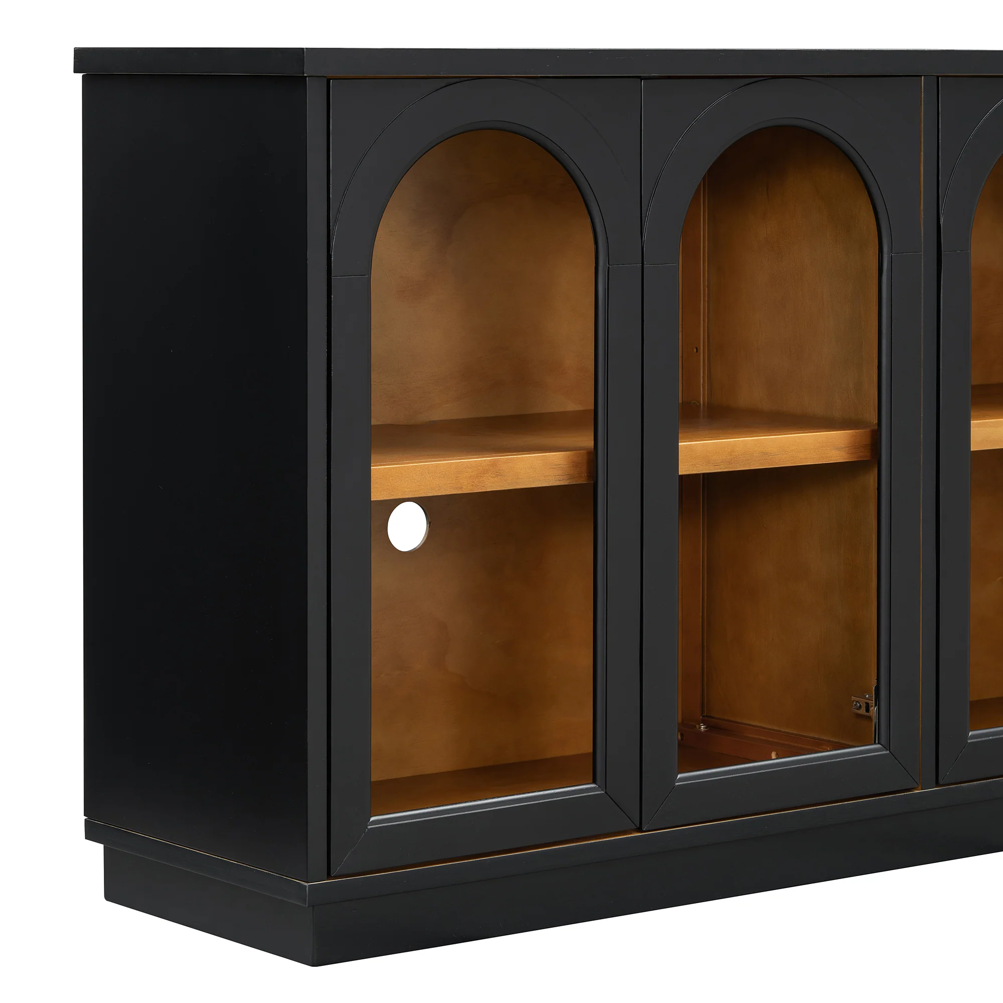 Arched Storage Cabinet with Glass Doors - Image 12