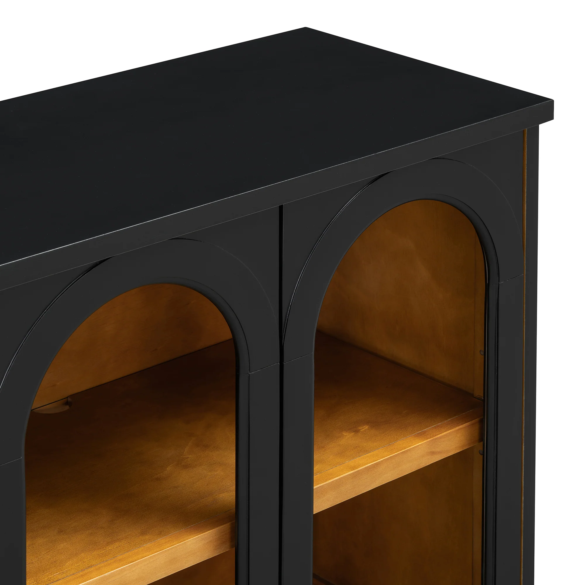 Arched Storage Cabinet with Glass Doors - Image 13