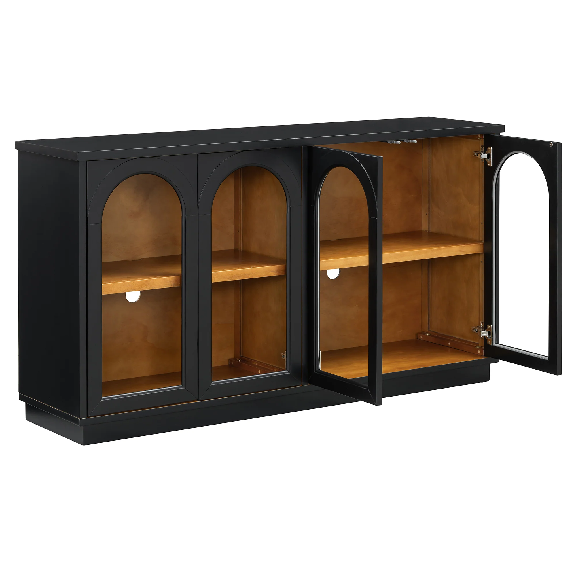Arched Storage Cabinet with Glass Doors - Image 19