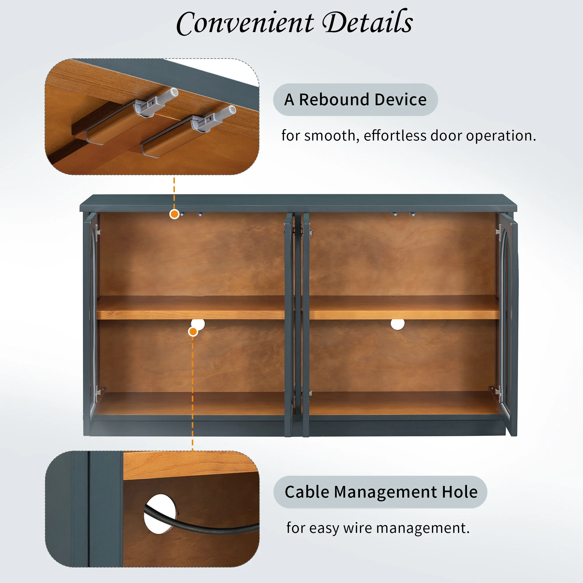 Arched Storage Cabinet with Glass Doors - Image 25