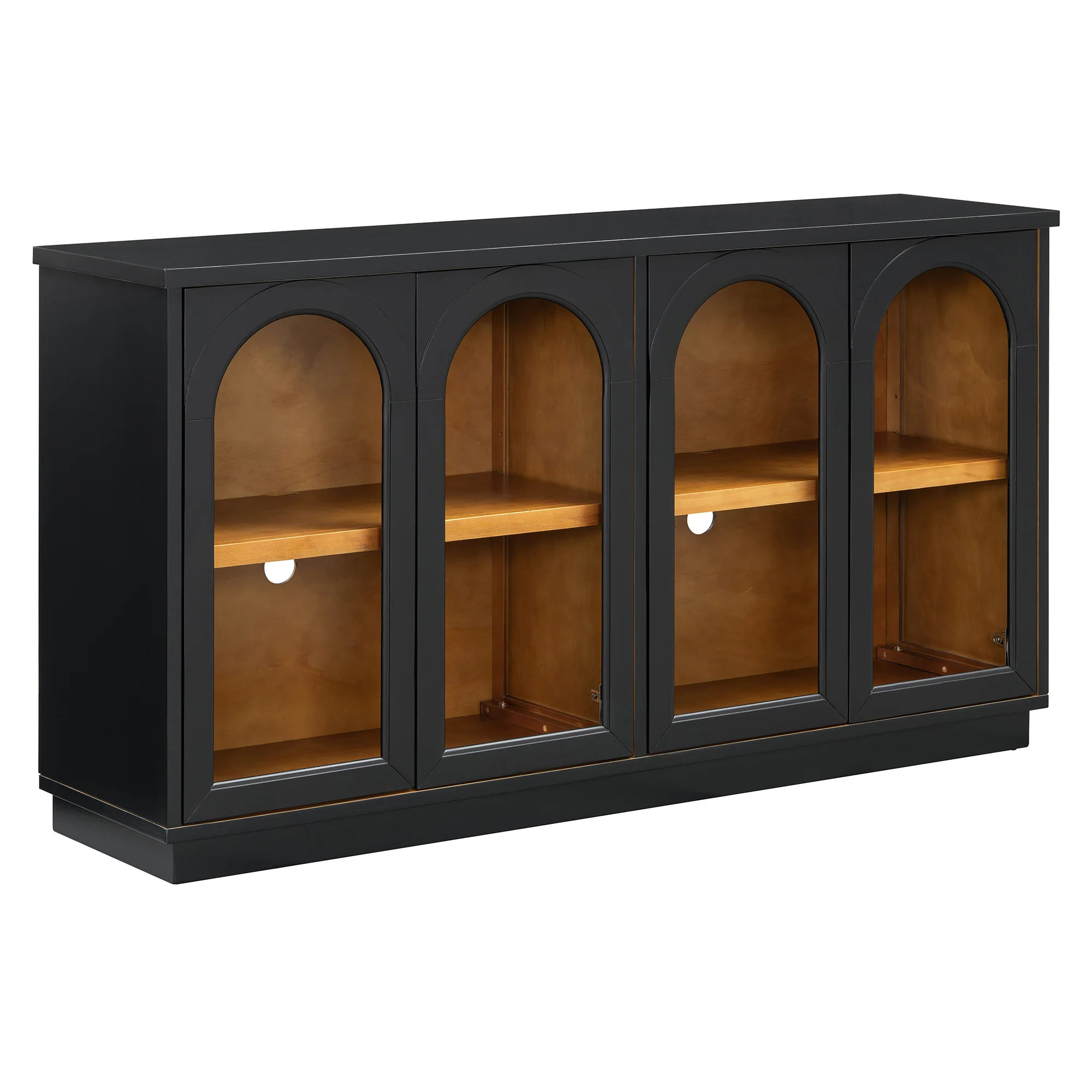 Arched Storage Cabinet with Glass Doors - Image 9