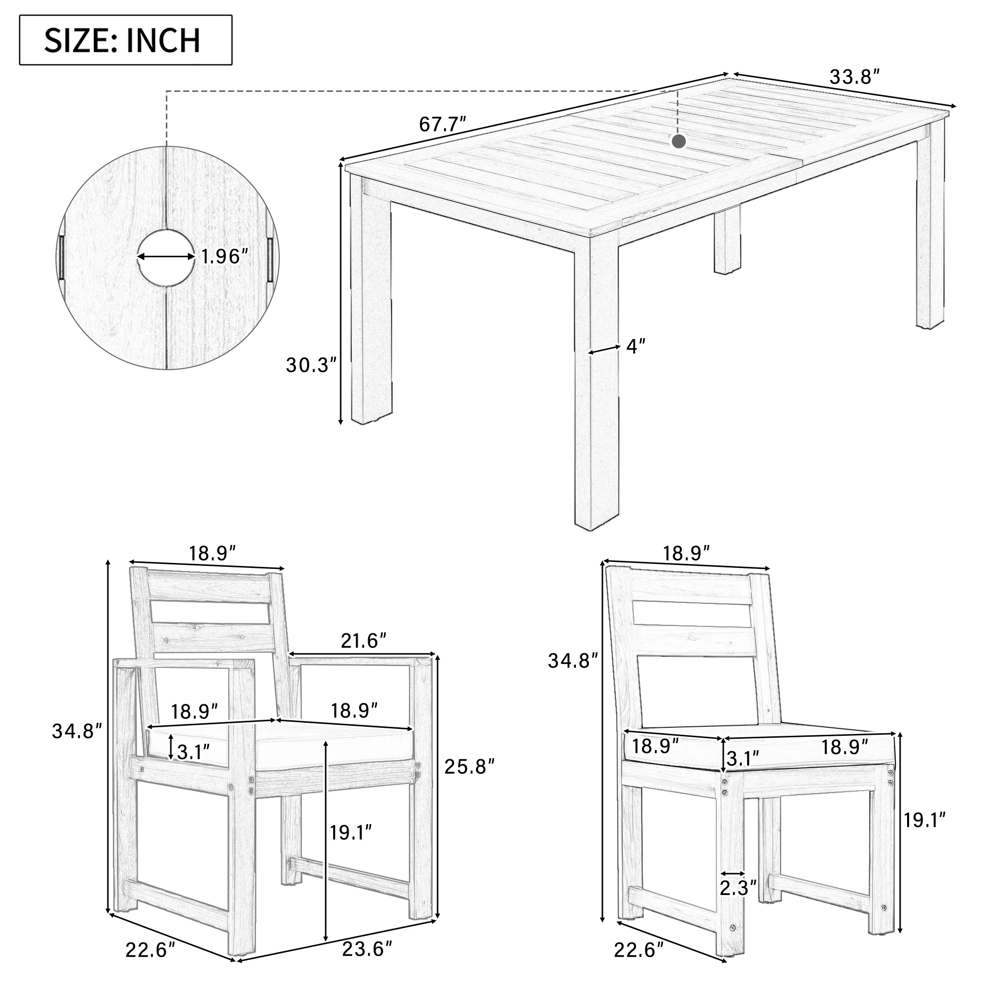 7-Piece Patio Dining Set - Image 7