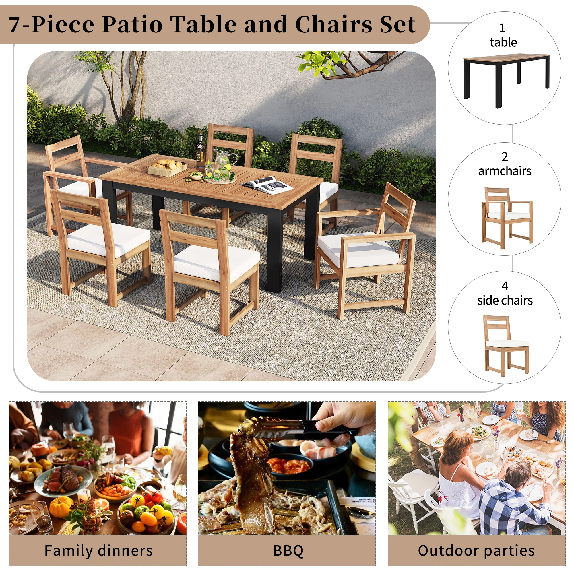 7-Piece Patio Dining Set - Image 8