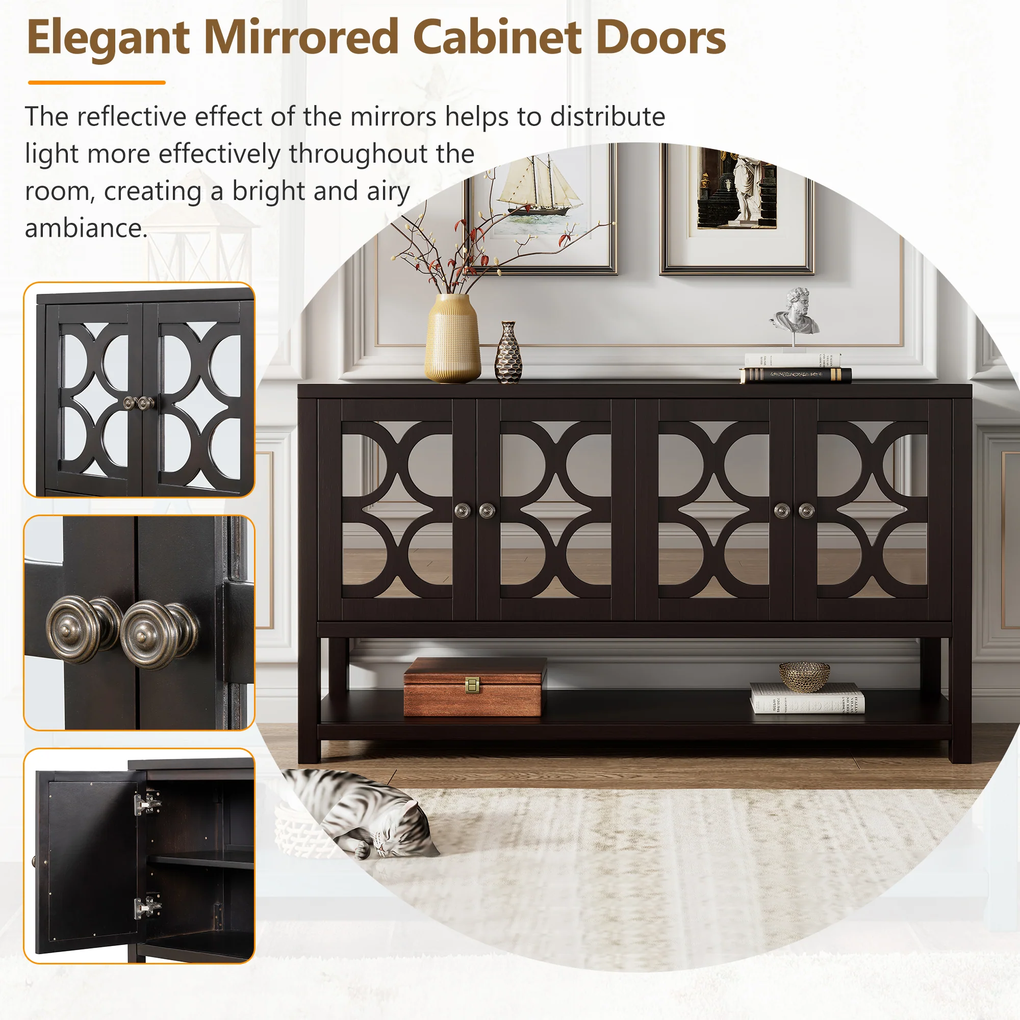 Mirrored Door Console Table - Image 48