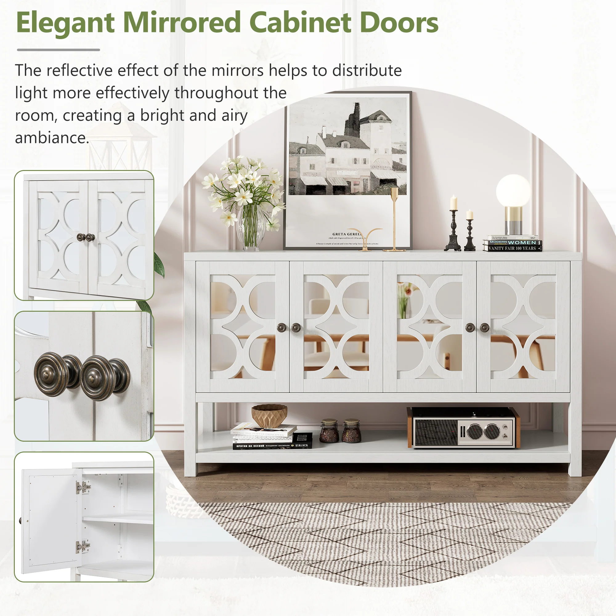 Mirrored Door Console Table - Image 8