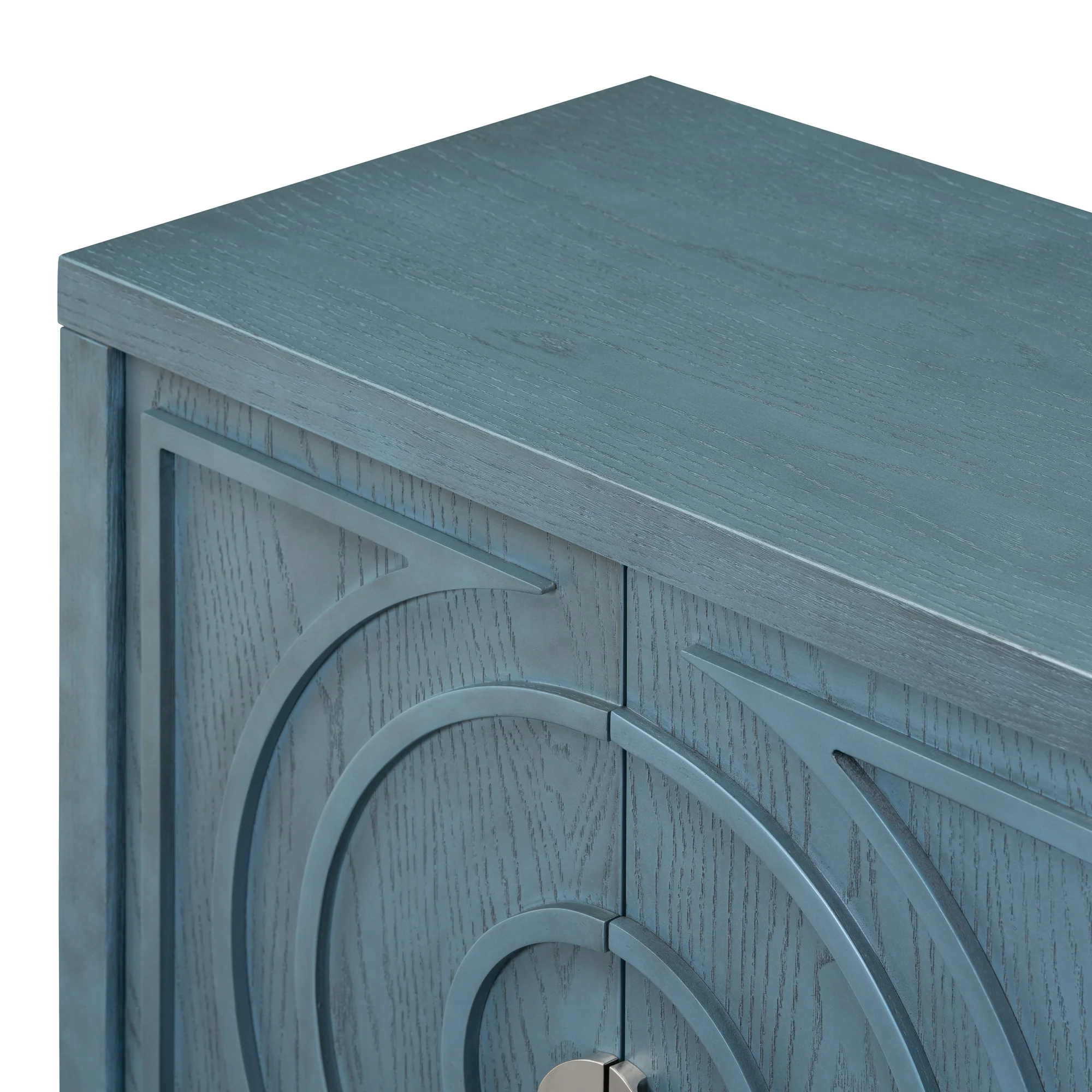 Circular Groove Design Retro Sideboard - Image 10