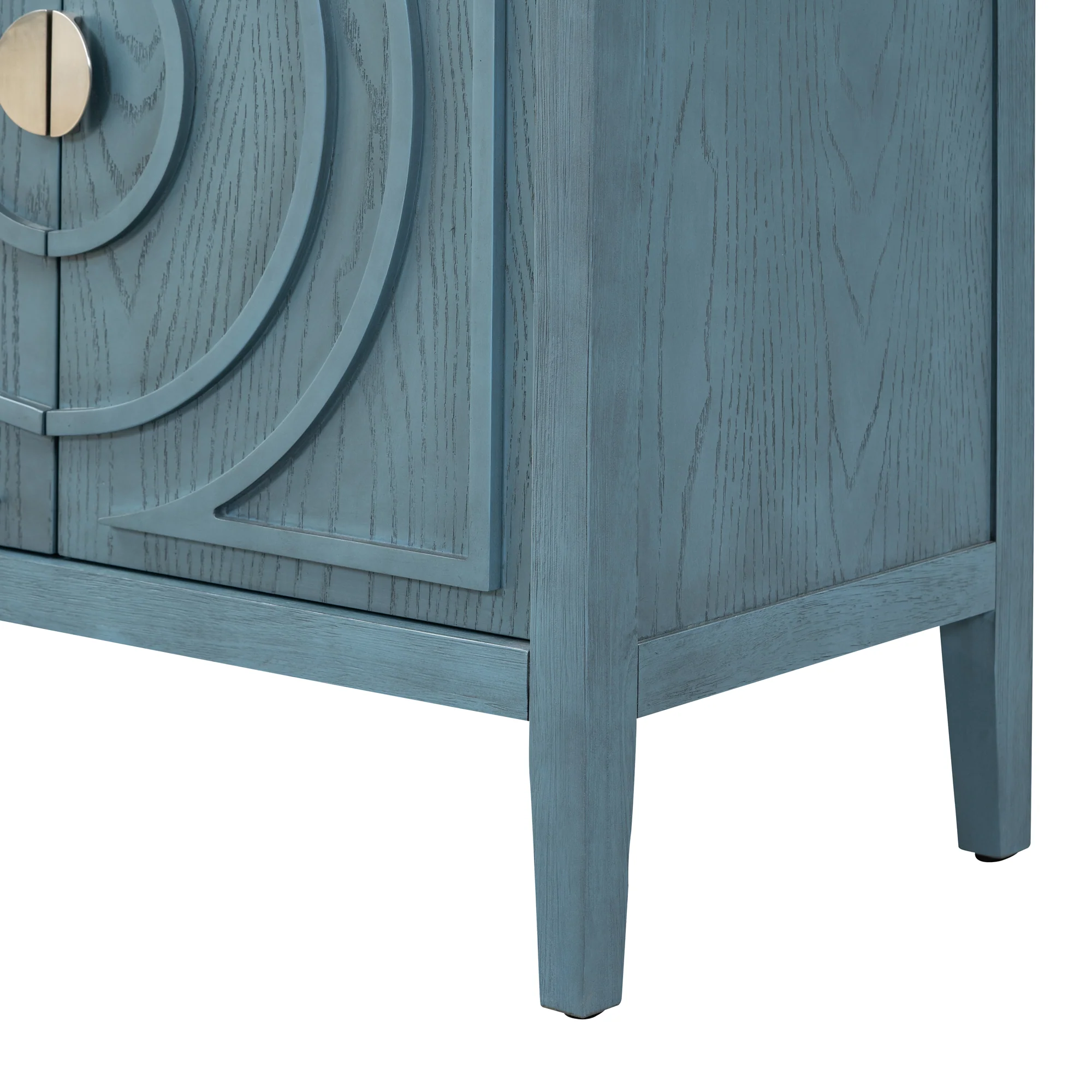 Circular Groove Design Retro Sideboard - Image 11