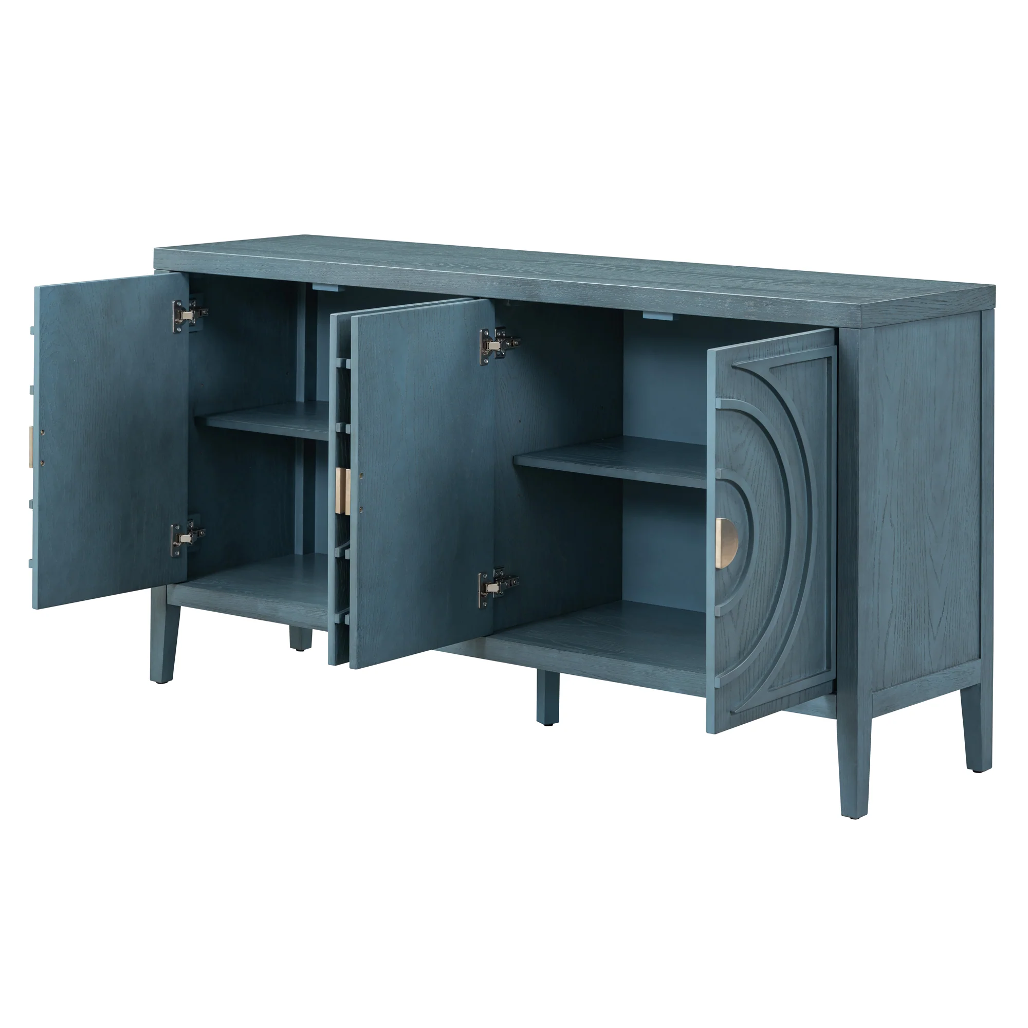 Circular Groove Design Retro Sideboard - Image 14