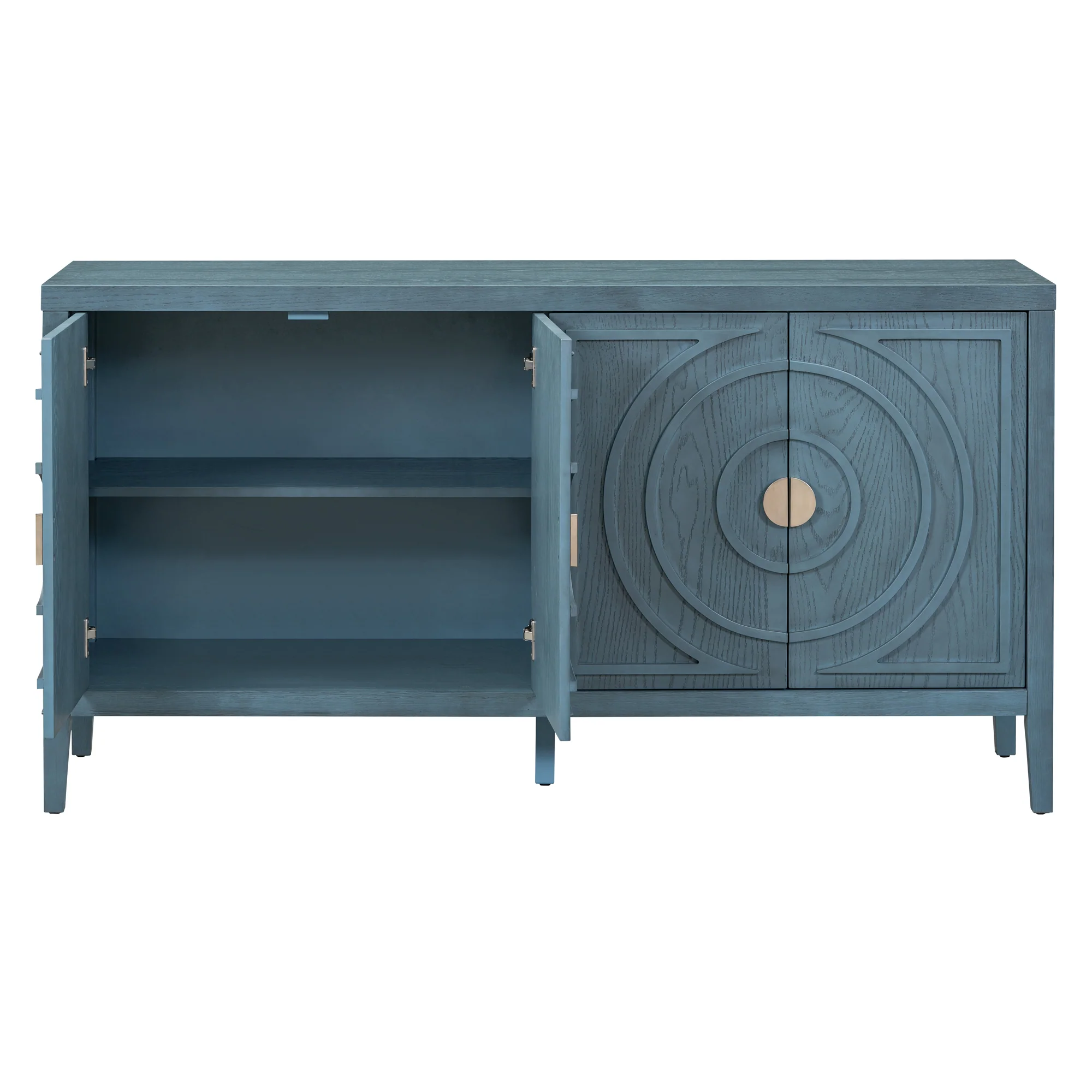 Circular Groove Design Retro Sideboard - Image 15