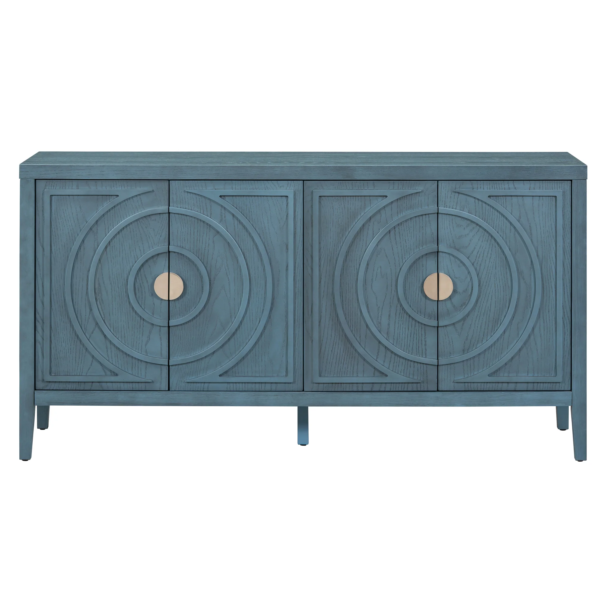 Circular Groove Design Retro Sideboard - Image 16