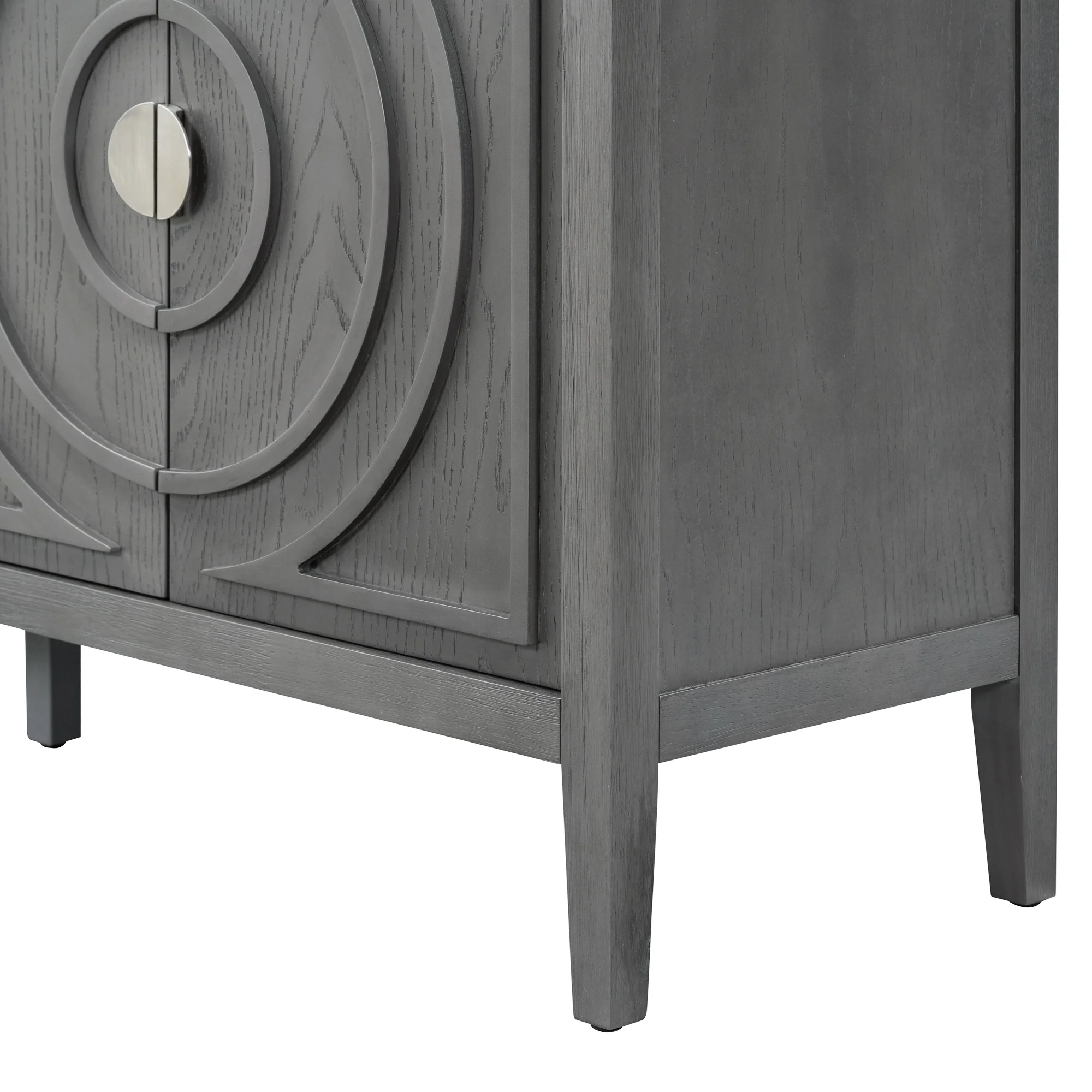 Circular Groove Design Retro Sideboard - Image 32