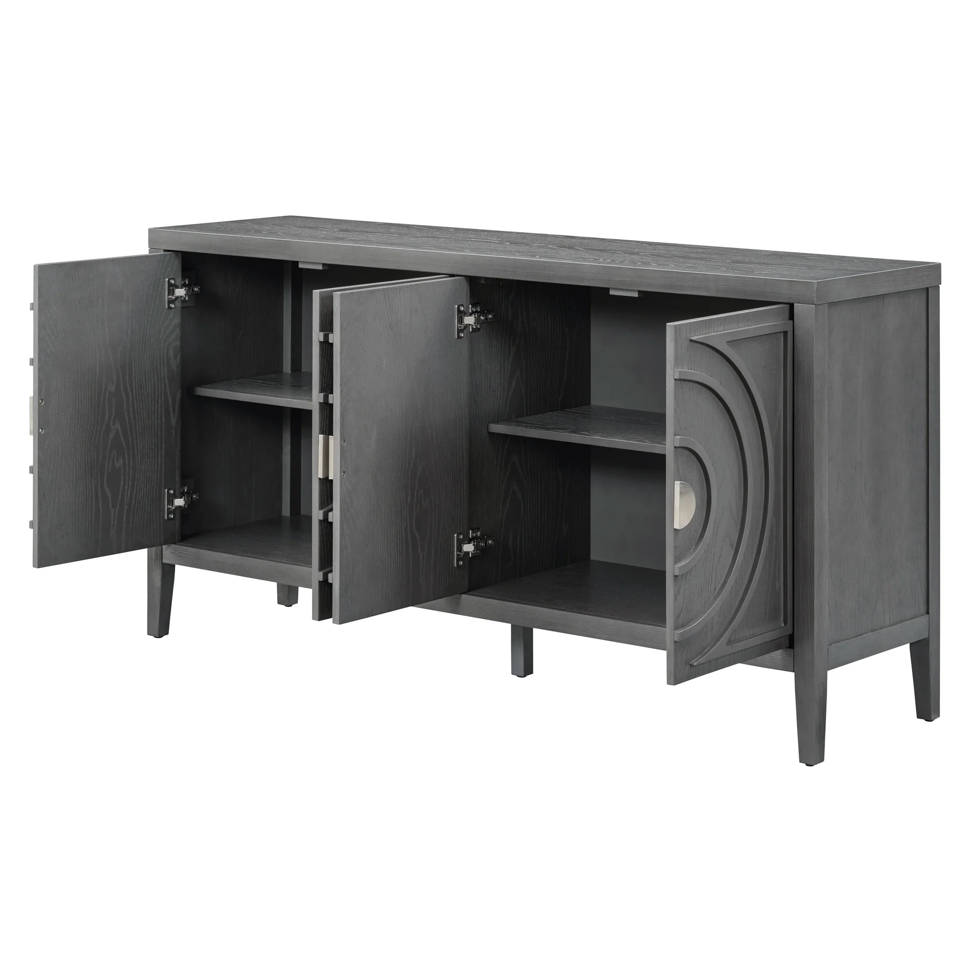 Circular Groove Design Retro Sideboard - Image 35
