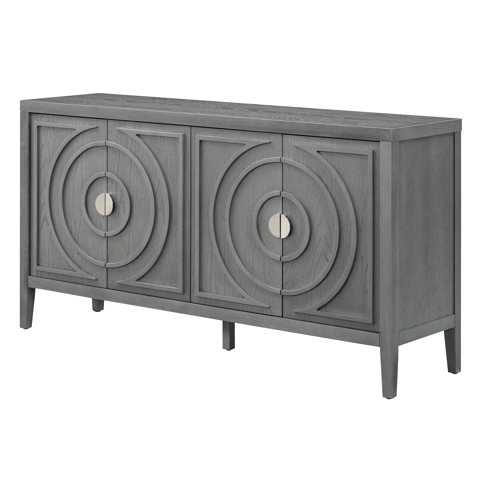 Circular Groove Design Retro Sideboard - Image 37