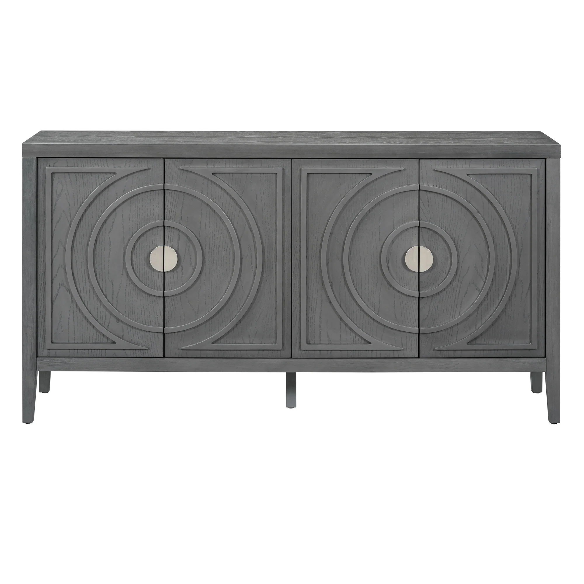 Circular Groove Design Retro Sideboard - Image 38