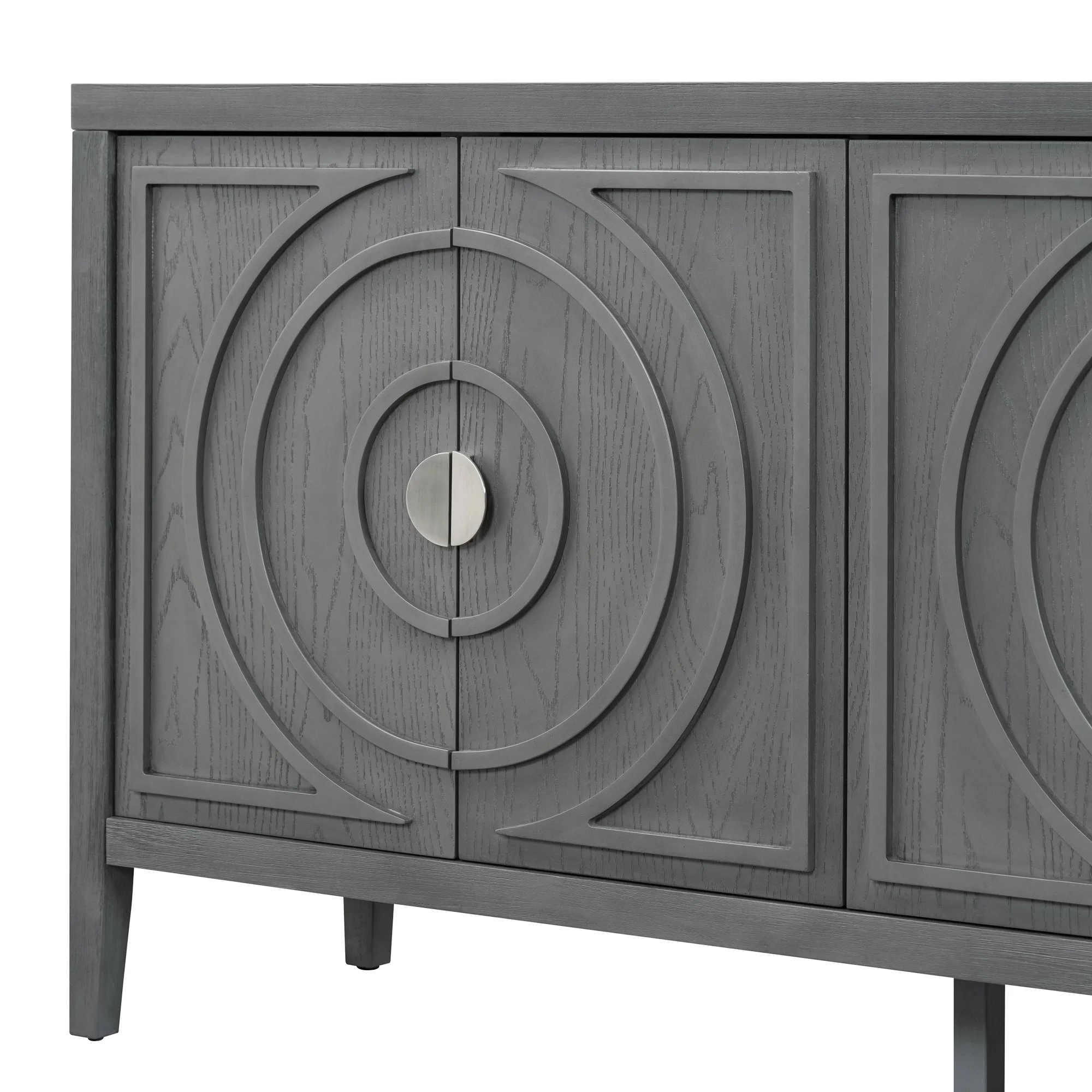 Circular Groove Design Retro Sideboard - Image 42