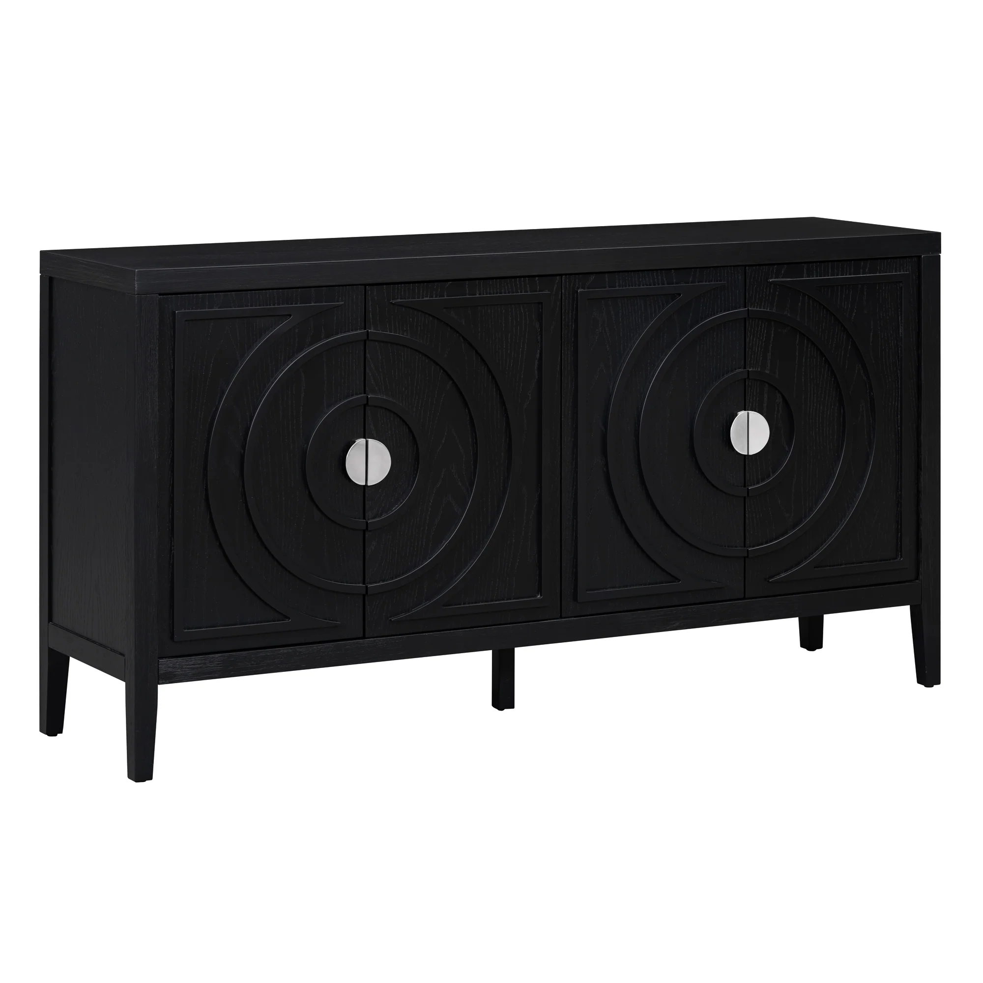 Circular Groove Design Retro Sideboard - Image 50