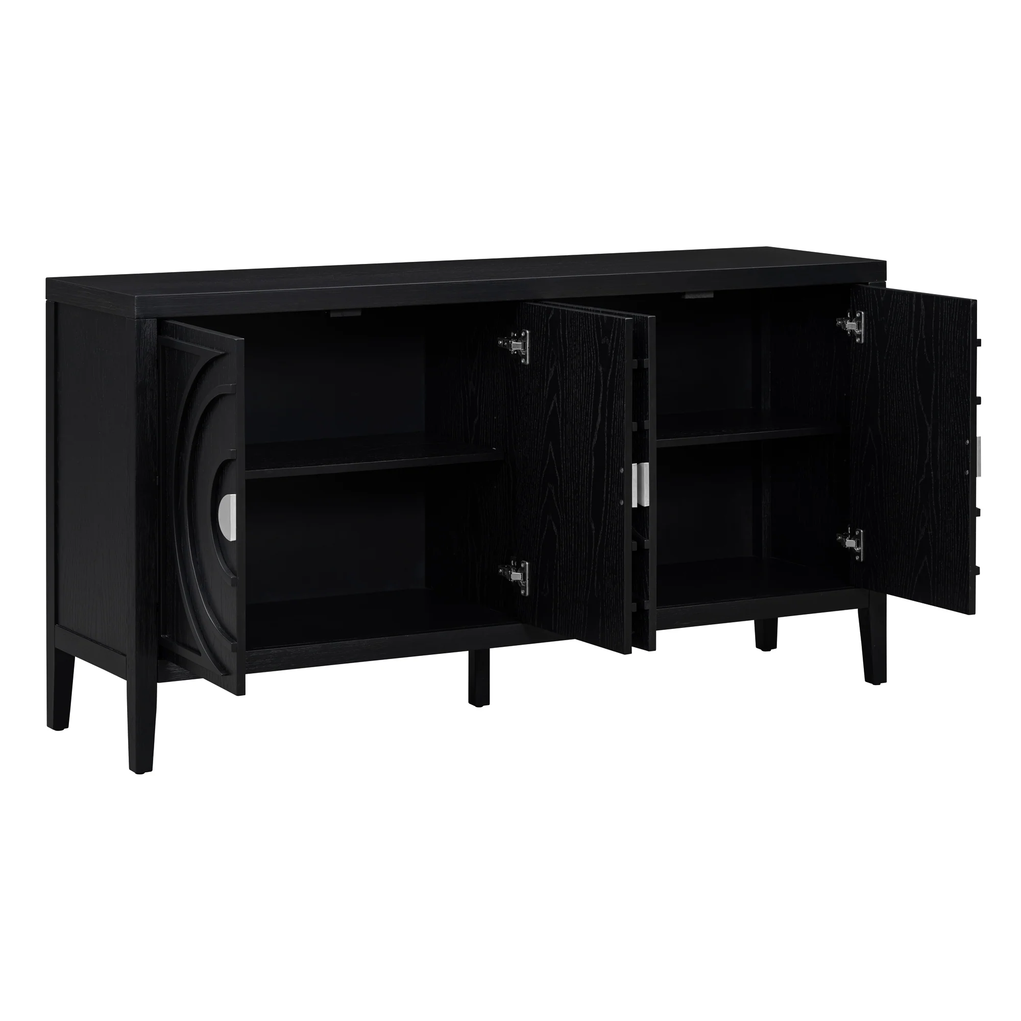 Circular Groove Design Retro Sideboard - Image 51