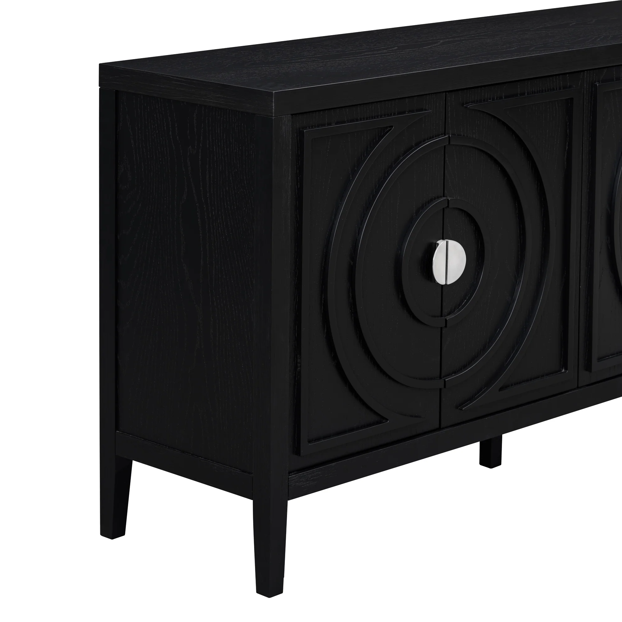Circular Groove Design Retro Sideboard - Image 57