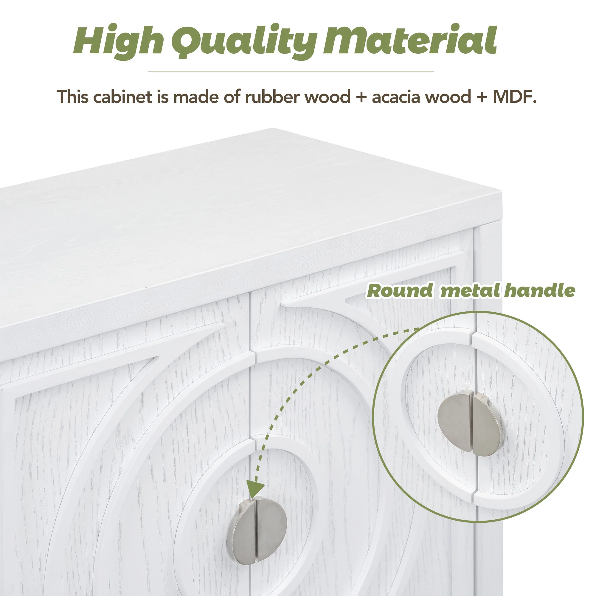 Circular Groove Design Retro Sideboard - Image 62