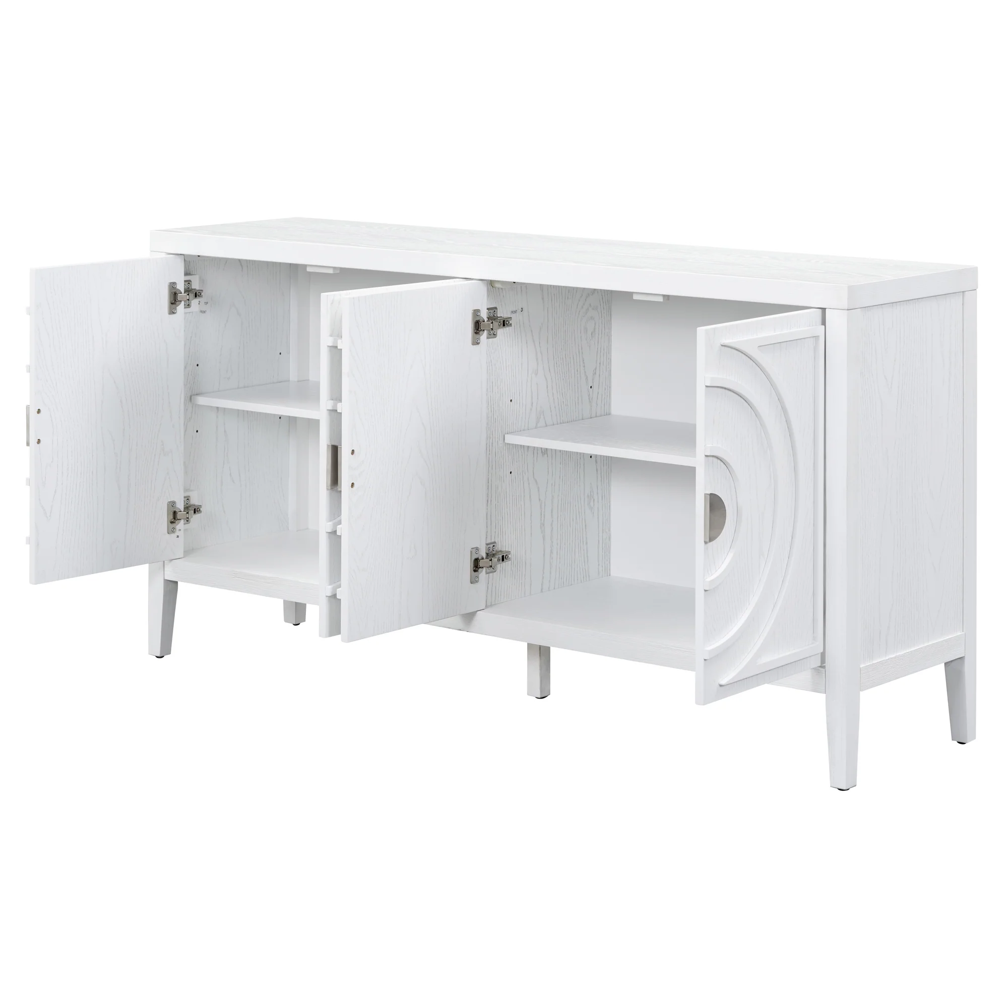 Circular Groove Design Retro Sideboard - Image 70