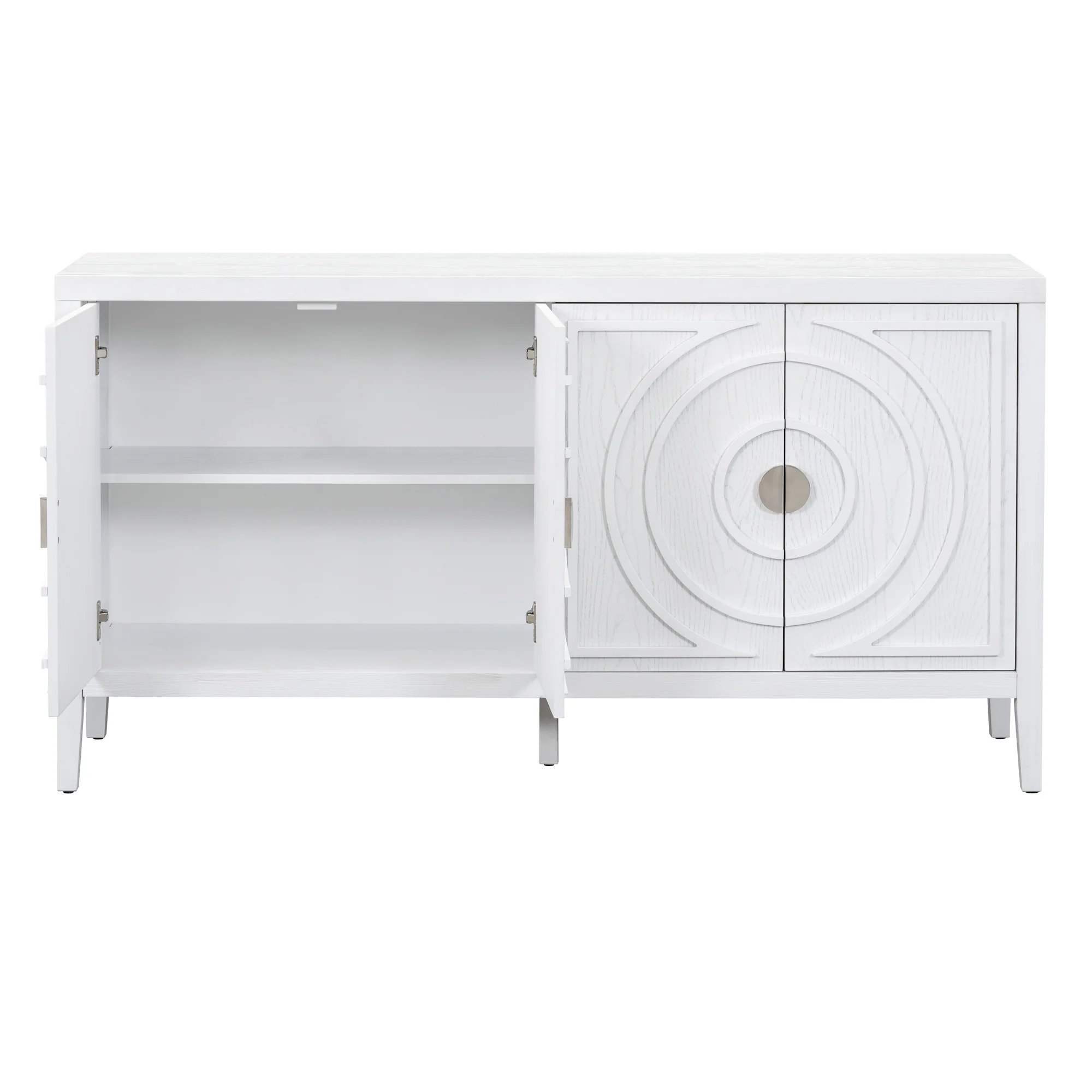 Circular Groove Design Retro Sideboard - Image 71