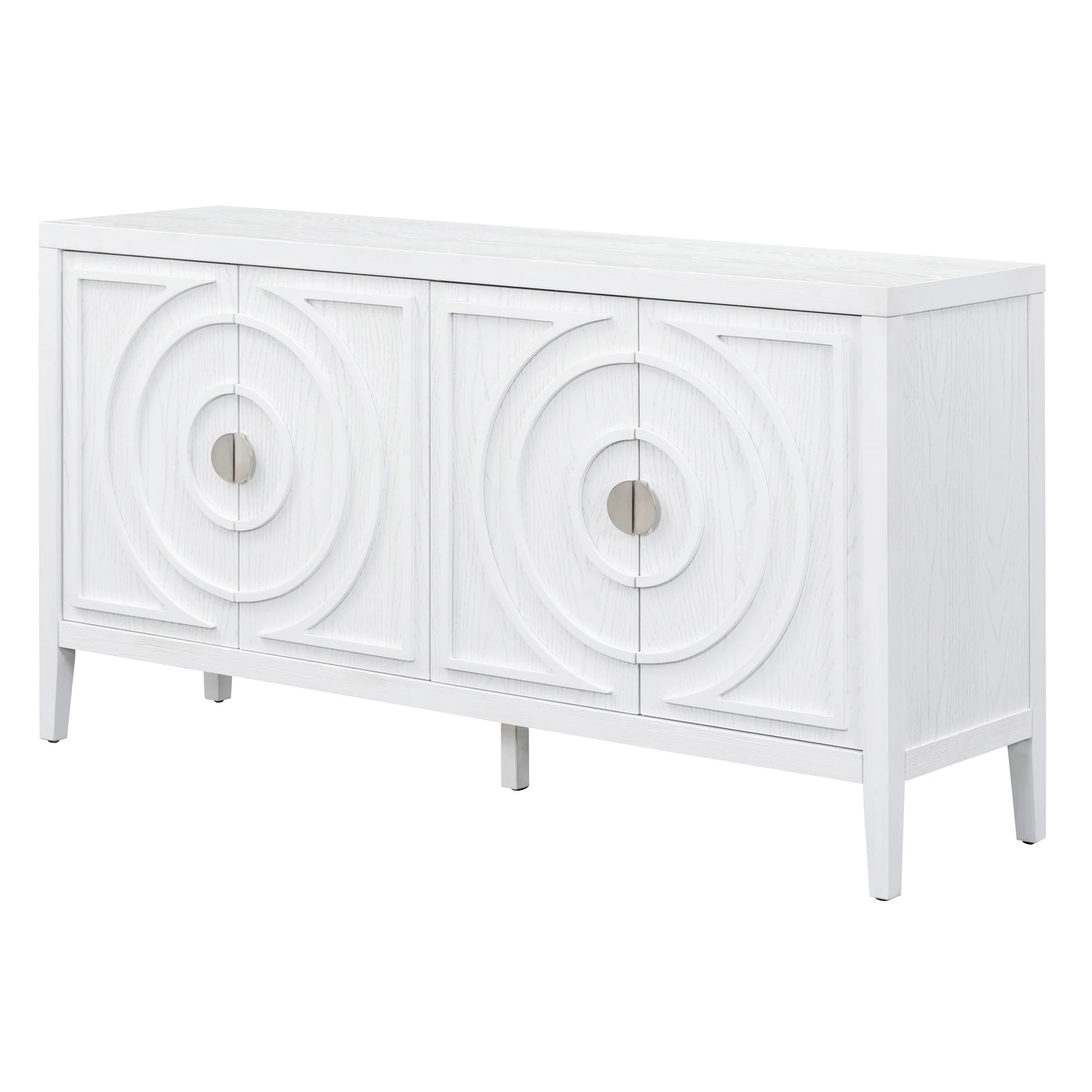 Circular Groove Design Retro Sideboard - Image 72