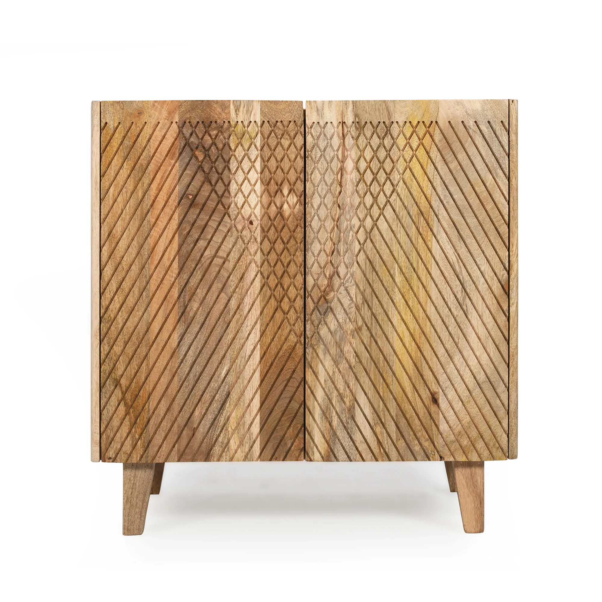 Rustic Mango Wood Accent Storage Cabinet - Image 10