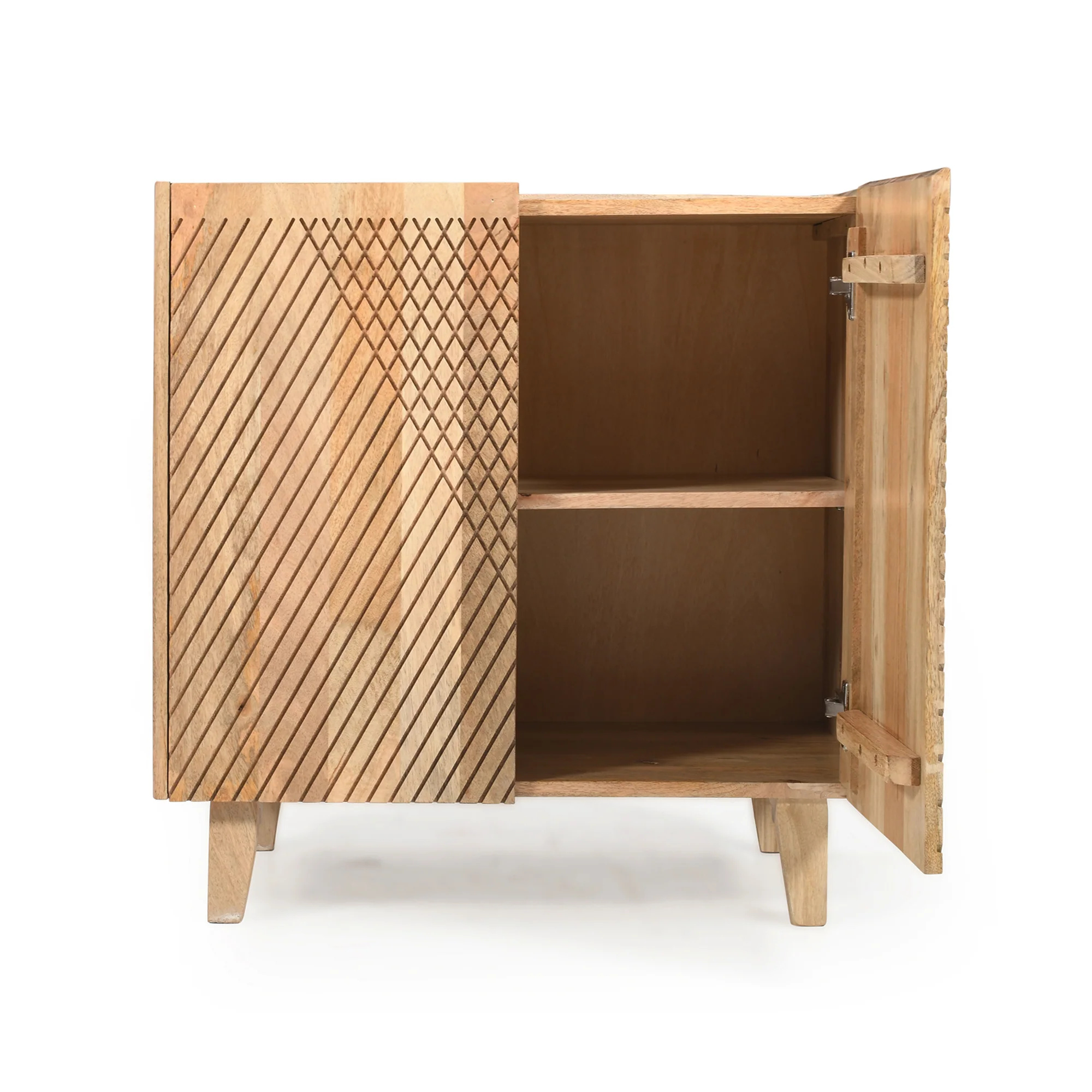 Rustic Mango Wood Accent Storage Cabinet - Image 11