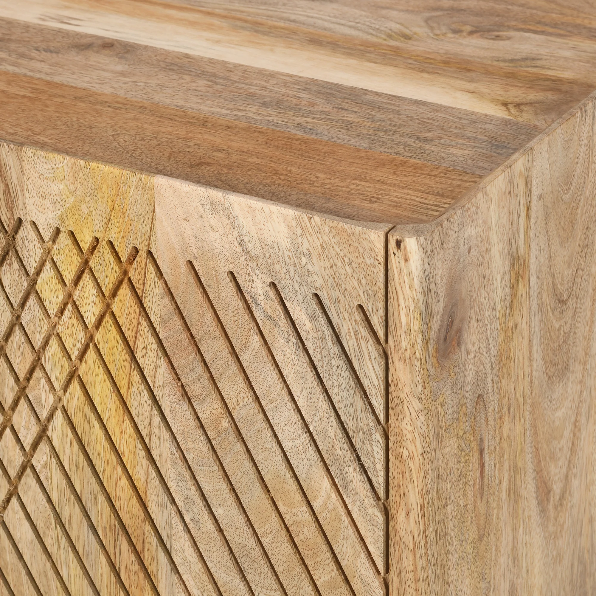 Rustic Mango Wood Accent Storage Cabinet - Image 13