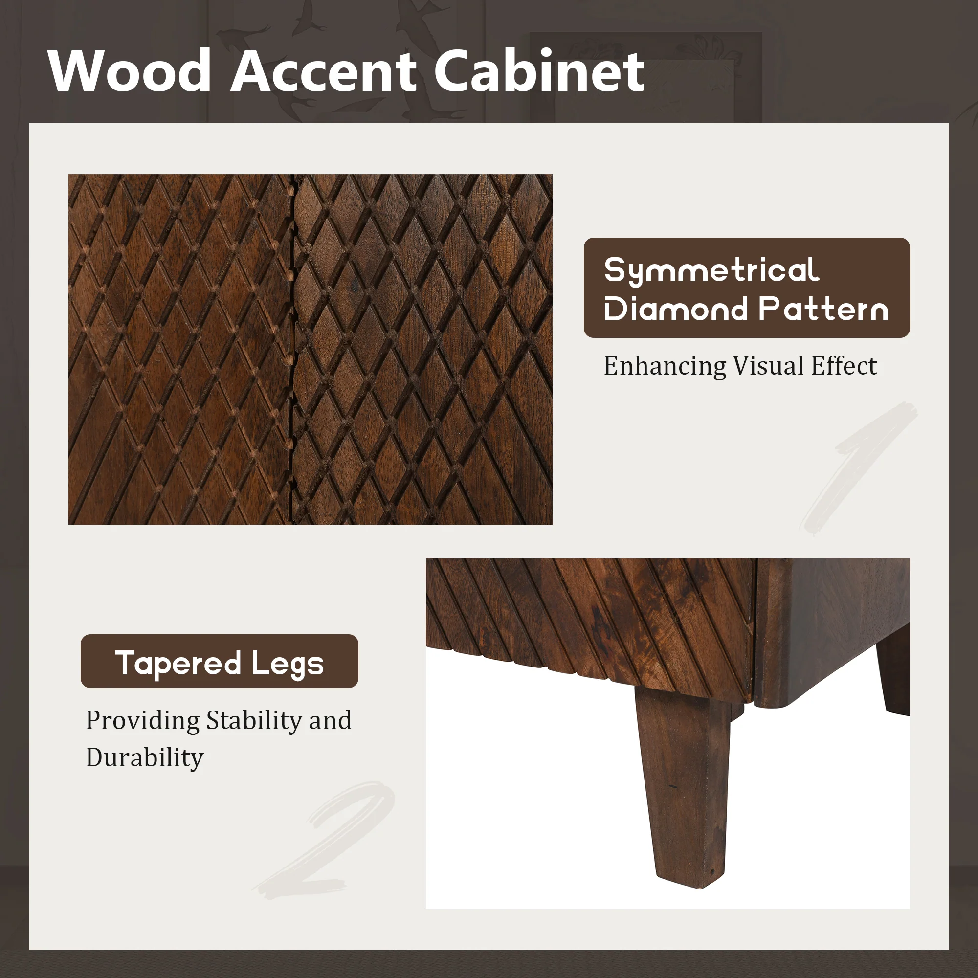 Rustic Mango Wood Accent Storage Cabinet - Image 20