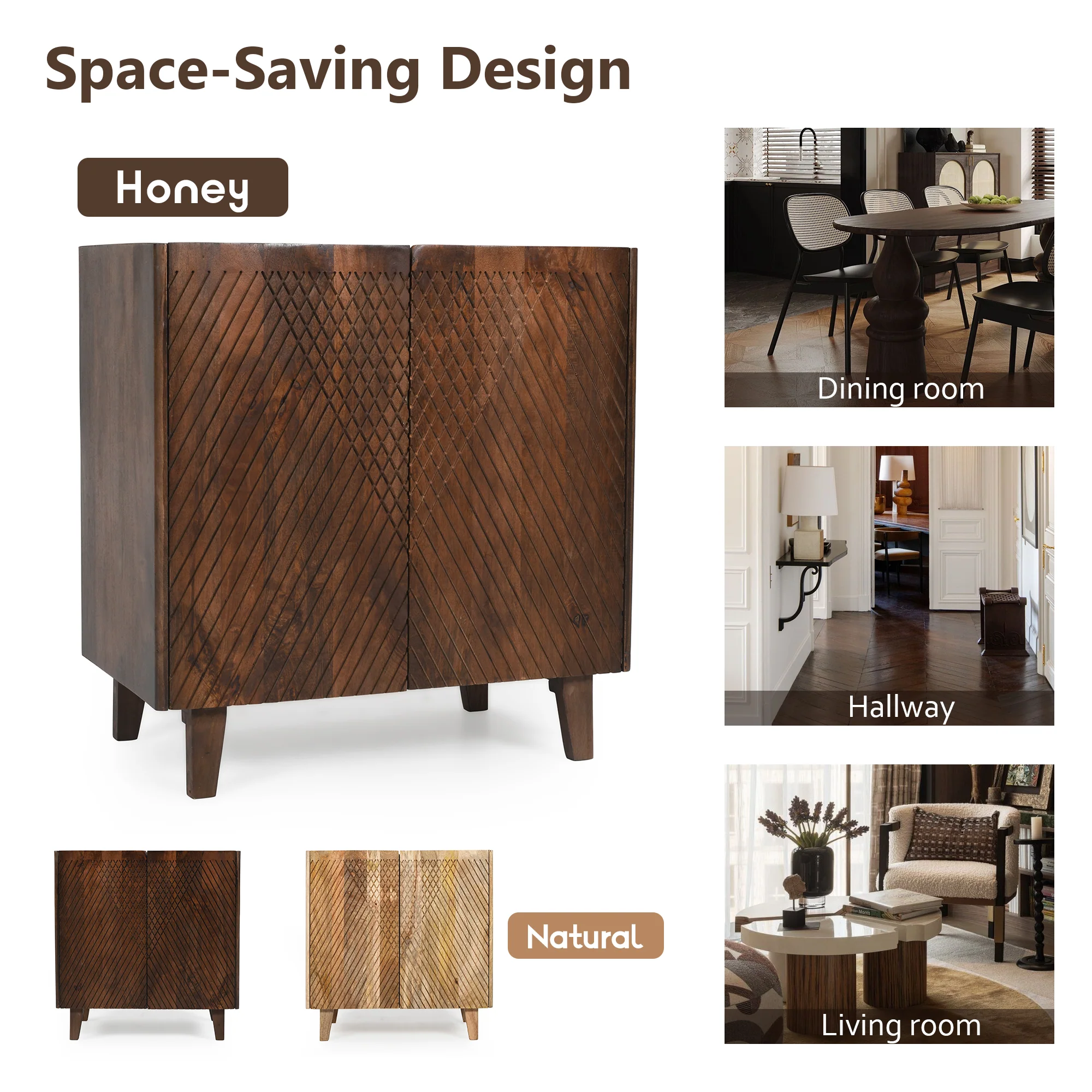 Rustic Mango Wood Accent Storage Cabinet - Image 23