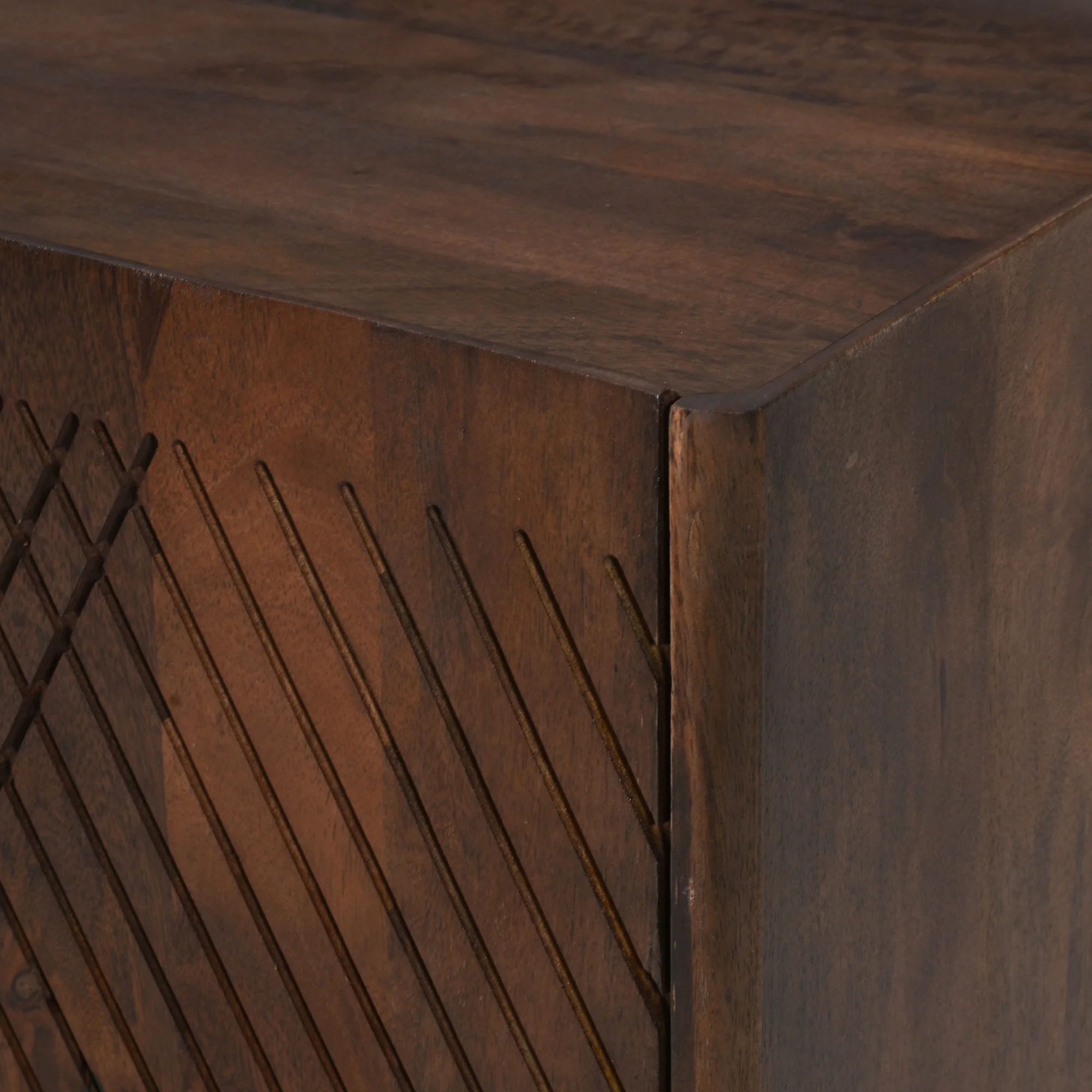 Rustic Mango Wood Accent Storage Cabinet - Image 28
