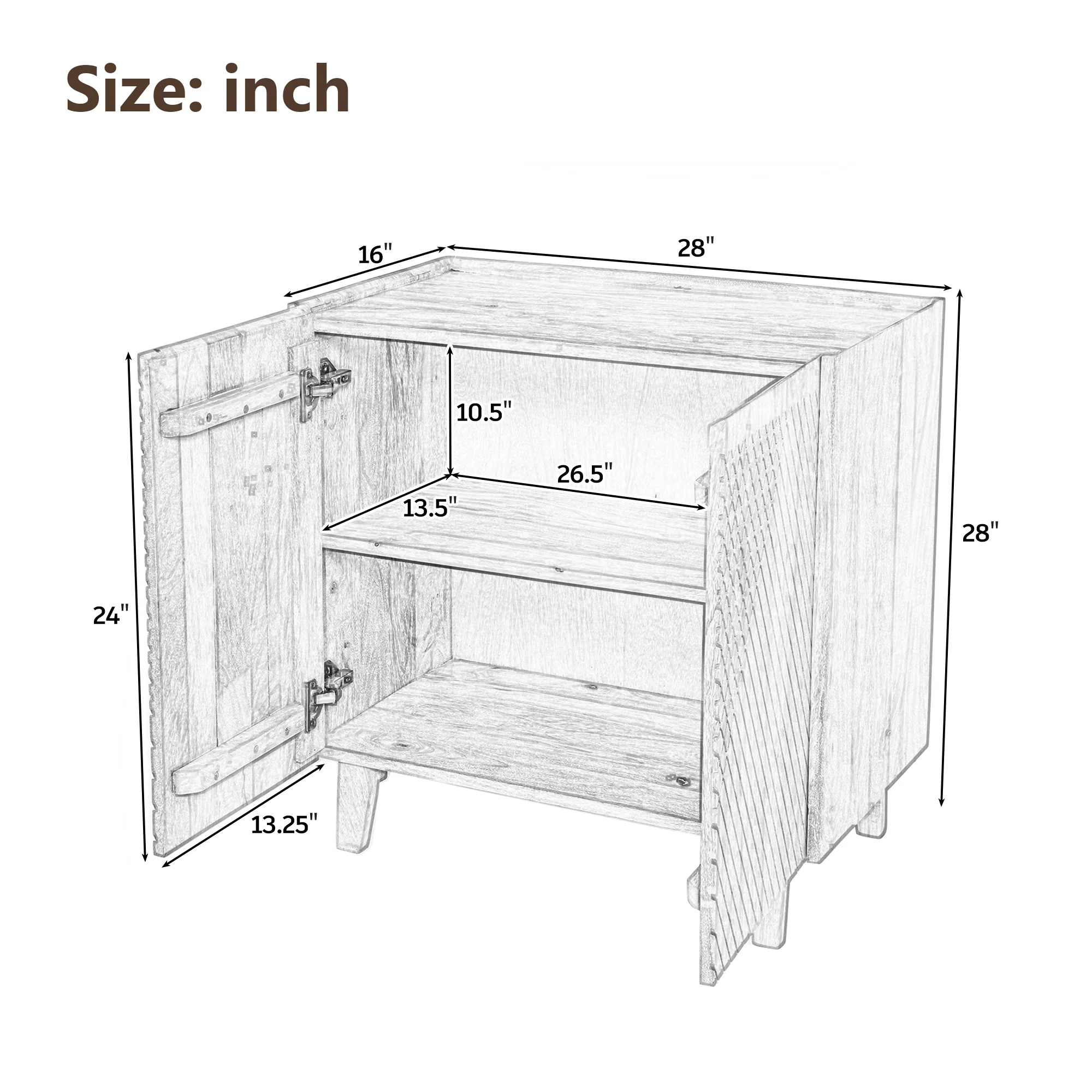 Rustic Mango Wood Accent Storage Cabinet - Image 4