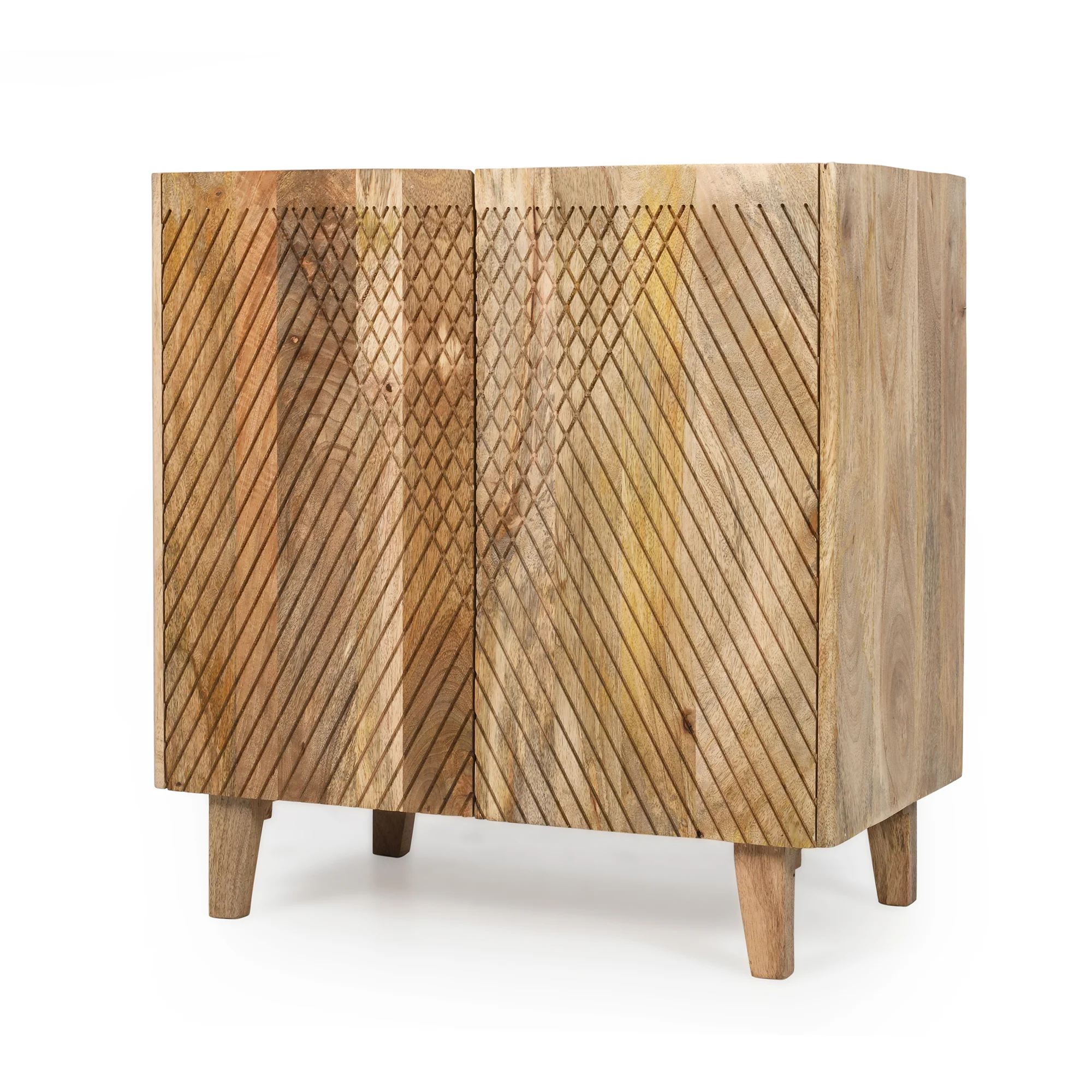 Rustic Mango Wood Accent Storage Cabinet - Image 9