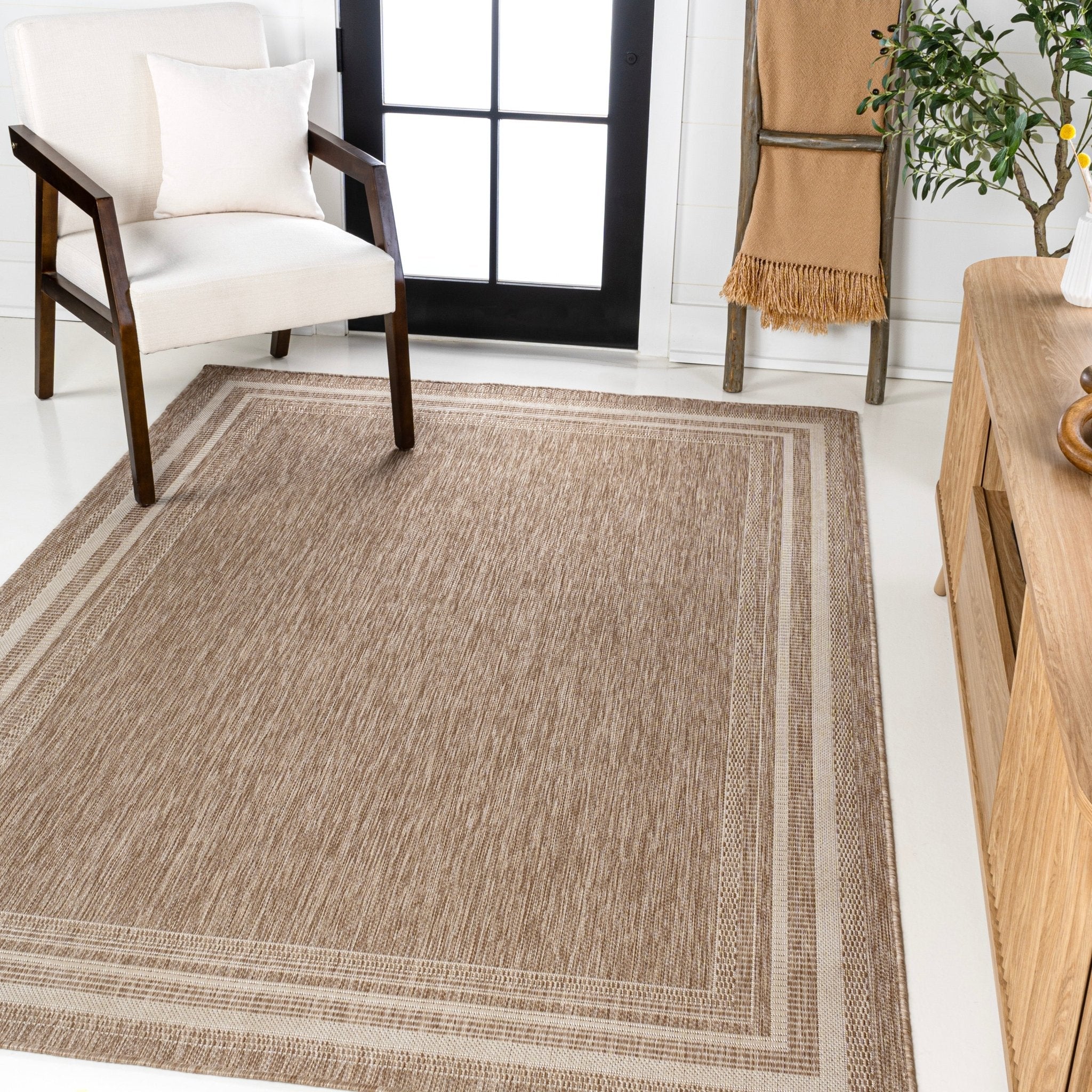 Lido Traditional Casual Pinstripe Border Indoor/Outdoor Area Rug - Image 3