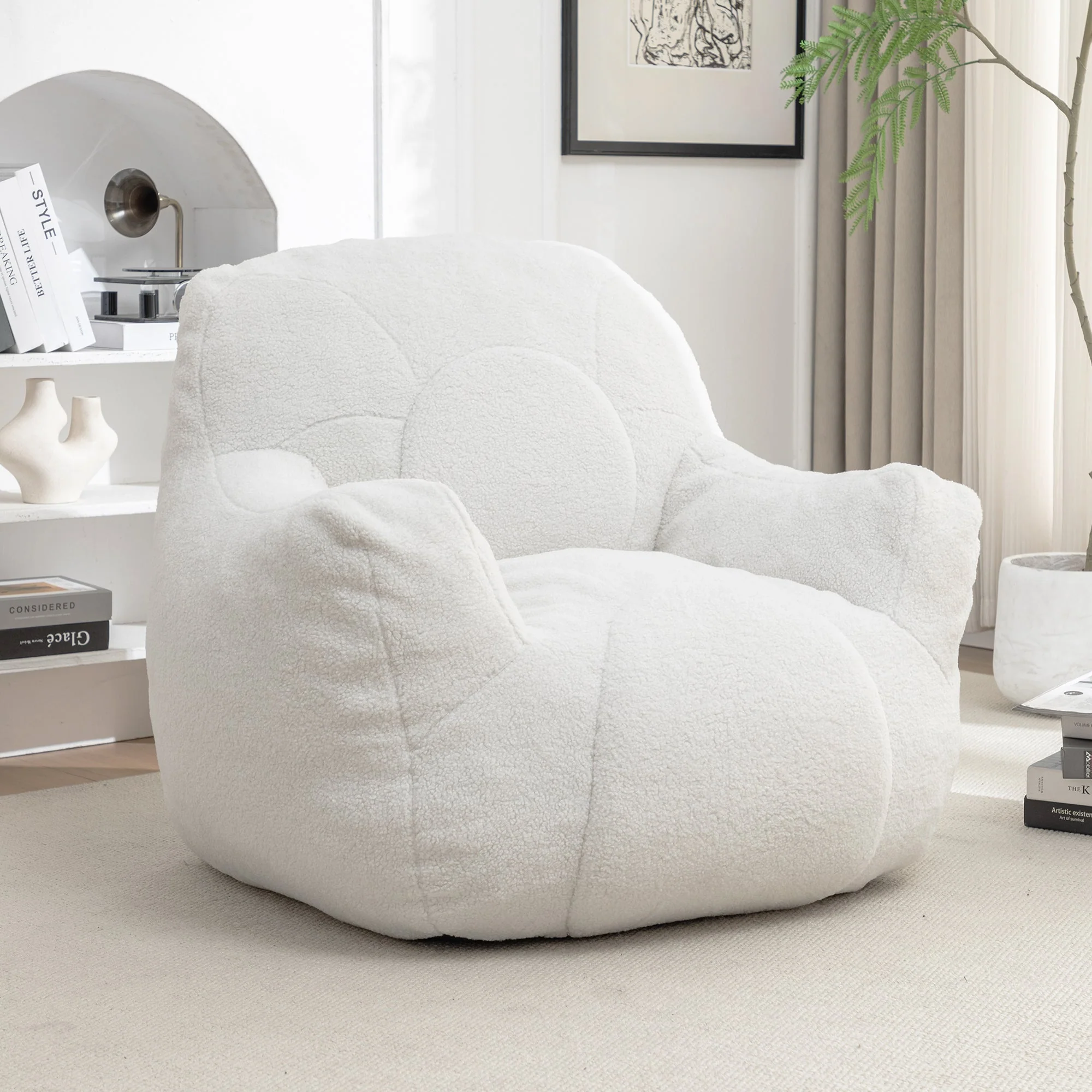 Tufted Memory Foam Bean Bag Chair - Image 18
