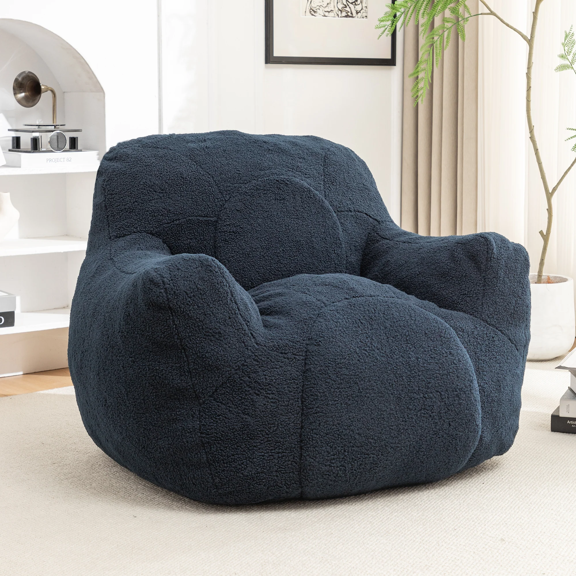 Tufted Memory Foam Bean Bag Chair - Image 2