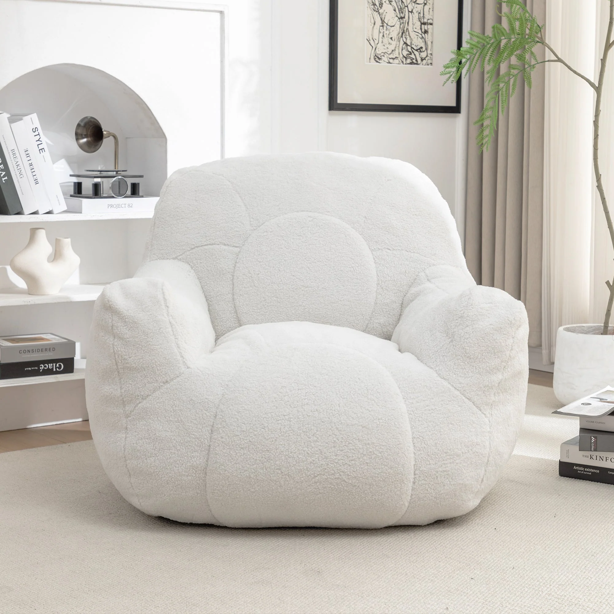 Tufted Memory Foam Bean Bag Chair - Image 21