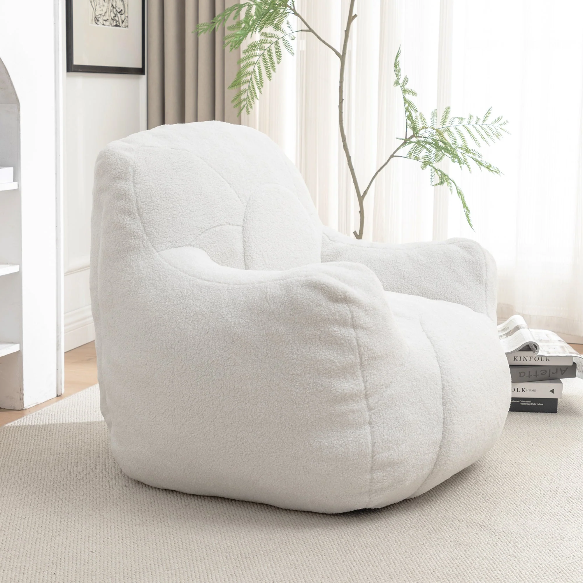Tufted Memory Foam Bean Bag Chair - Image 22